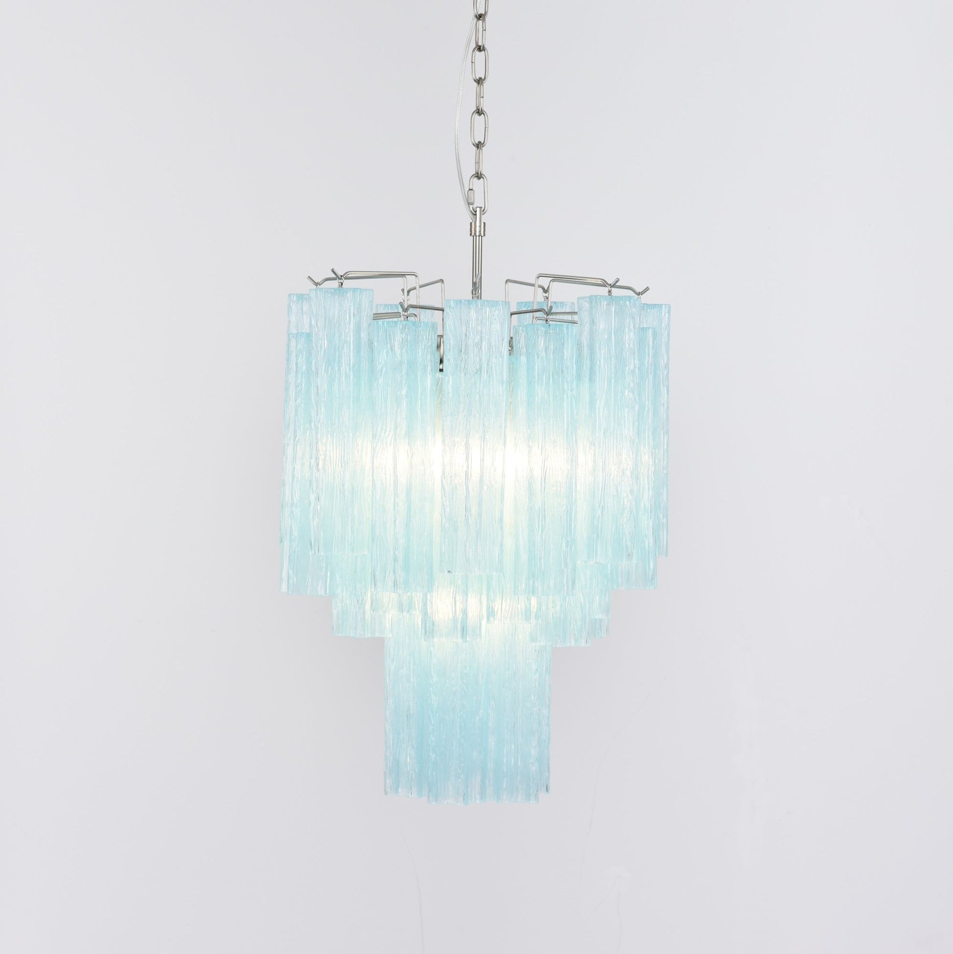 Aurora Chandelier Azzura Murano Glass Tube Coastal - Blowlighting