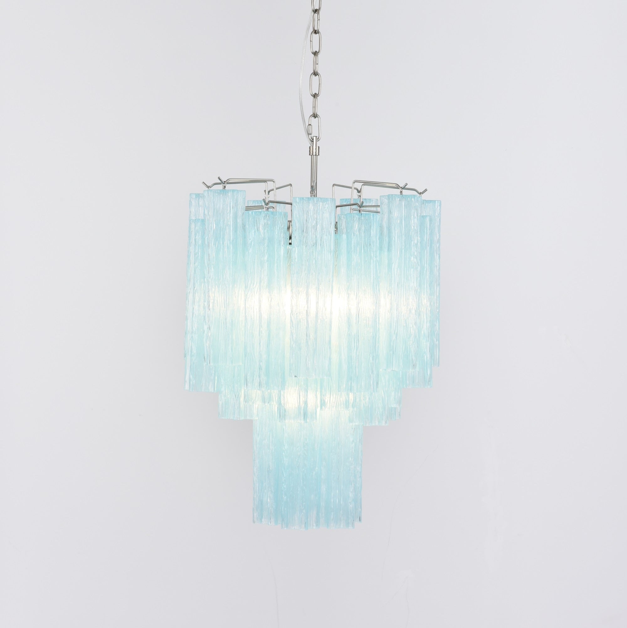 Aurora Chandelier Azzura Murano Glass Tube Coastal - Blowlighting