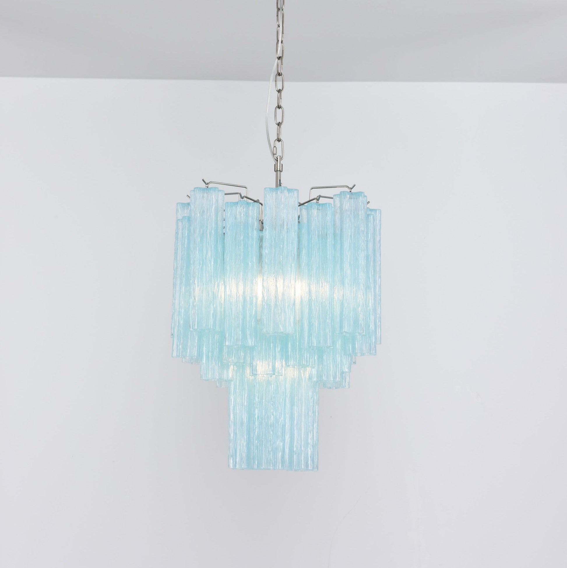 Aurora Chandelier Azzura Murano Glass Tube Coastal - Blowlighting