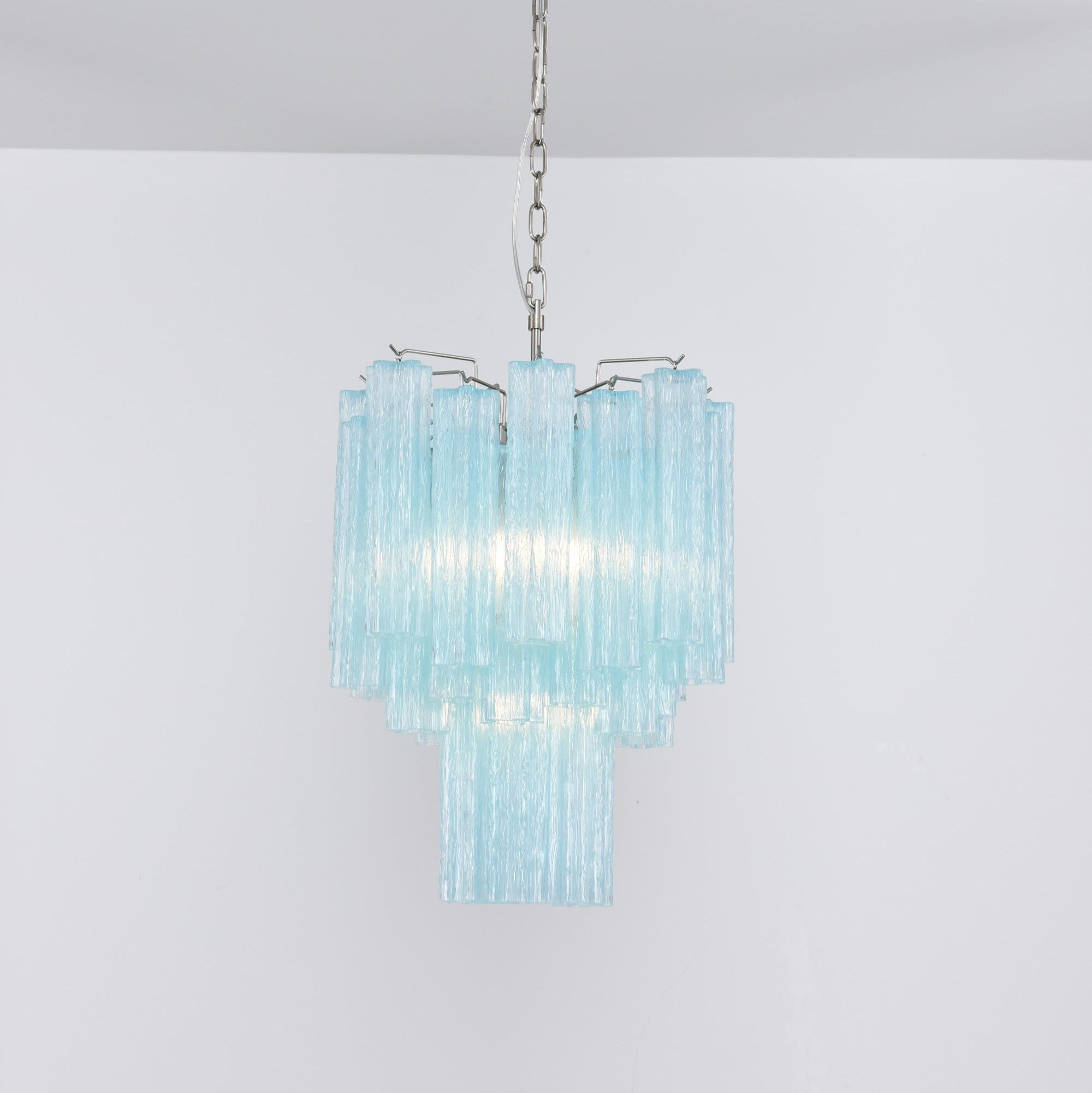 Aurora Chandelier Azzura Murano Glass Tube Coastal - Blowlighting