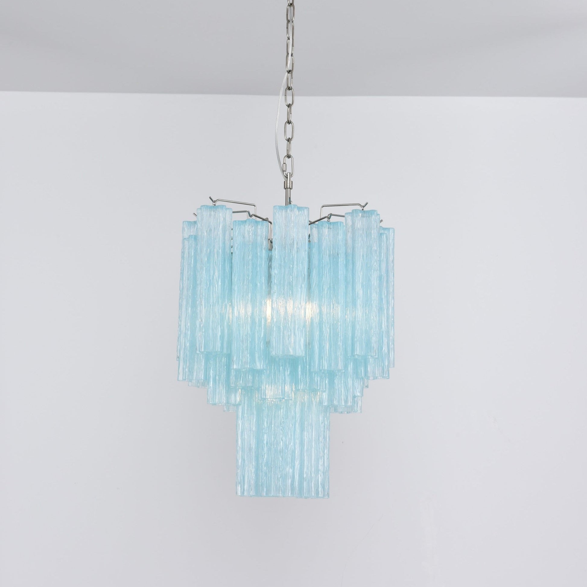 Aurora Chandelier Azzura Murano Glass Tube Coastal - Blowlighting