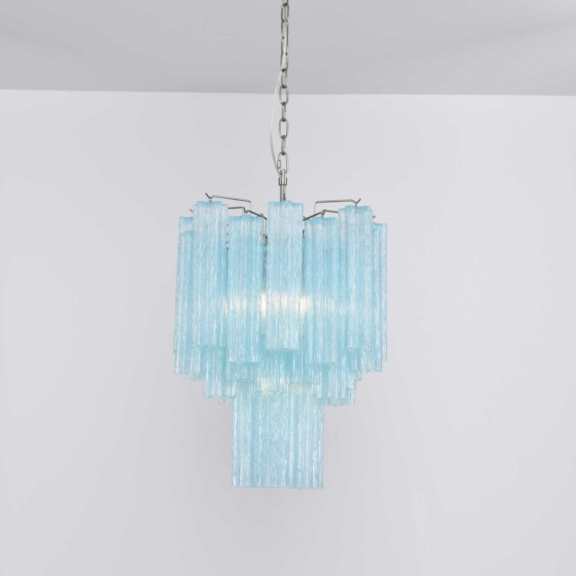 Aurora Chandelier Azzura Murano Glass Tube Coastal - Blowlighting