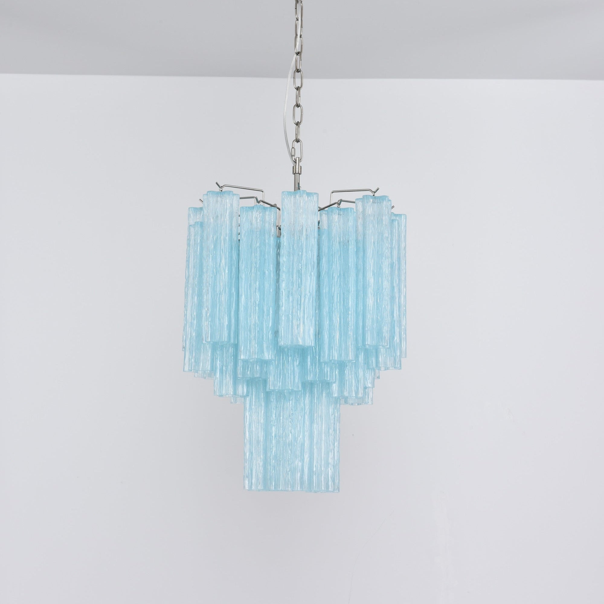 Aurora Chandelier Azzura Murano Glass Tube Coastal - Blowlighting