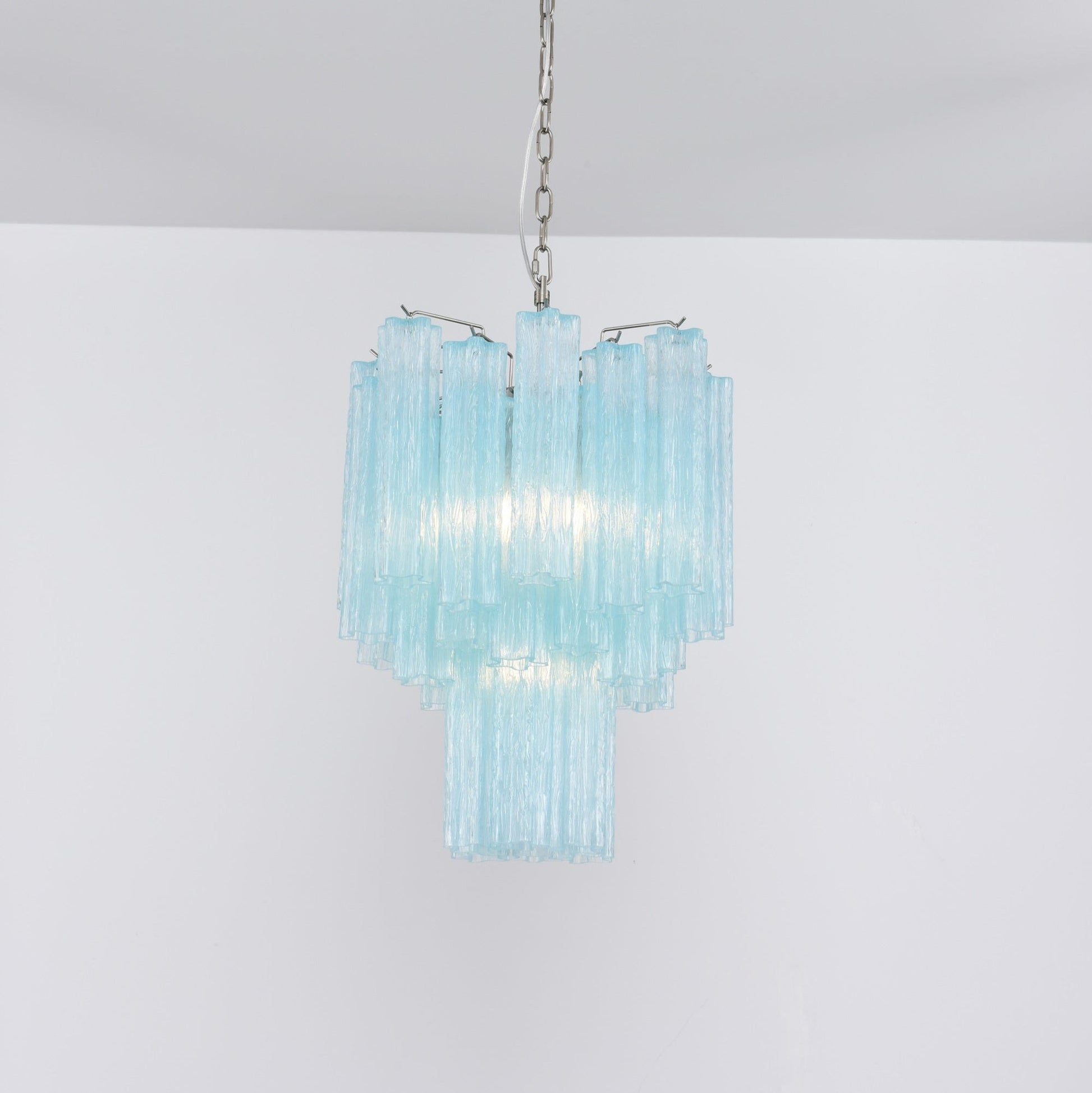 Aurora Chandelier Azzura Murano Glass Tube Coastal - Blowlighting