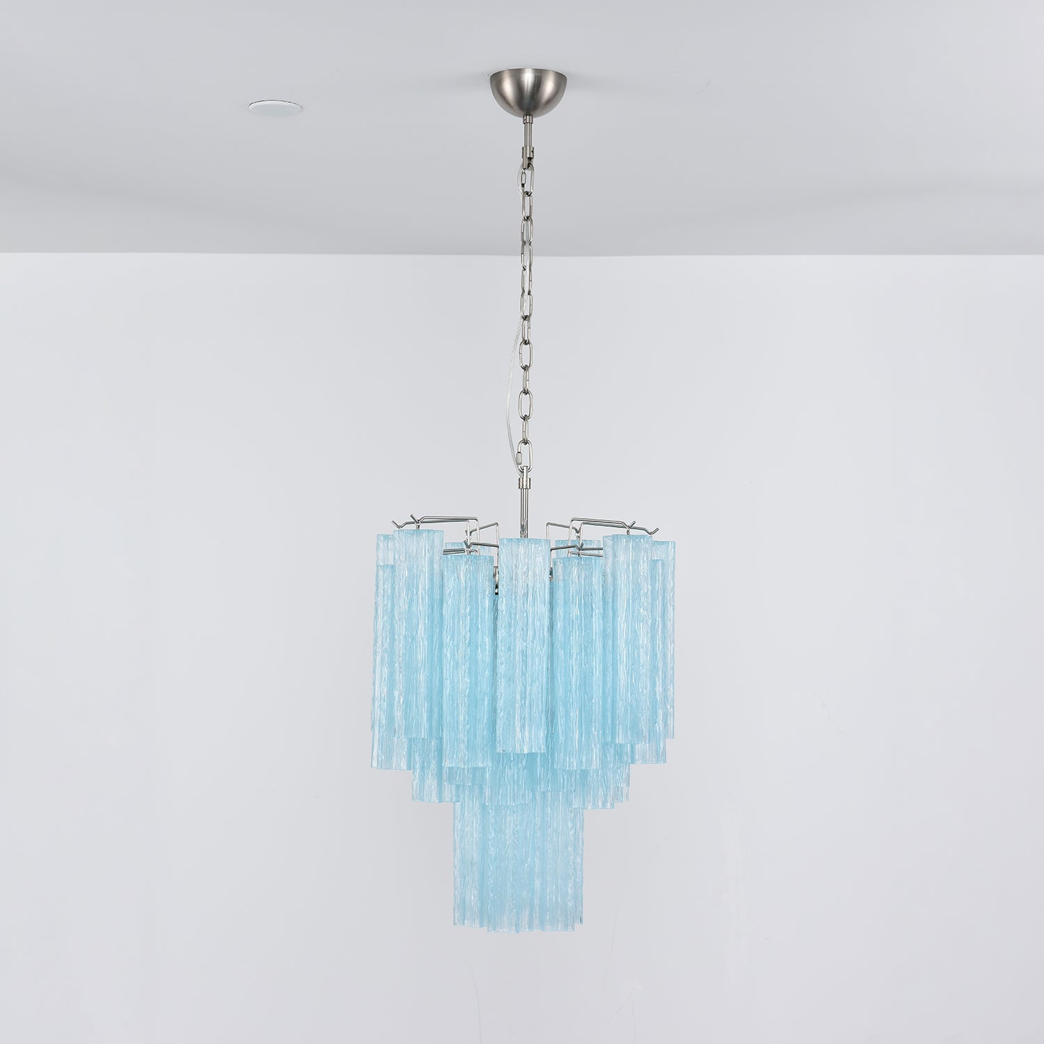 Aurora Chandelier Azzura Murano Glass Tube Coastal - Blowlighting