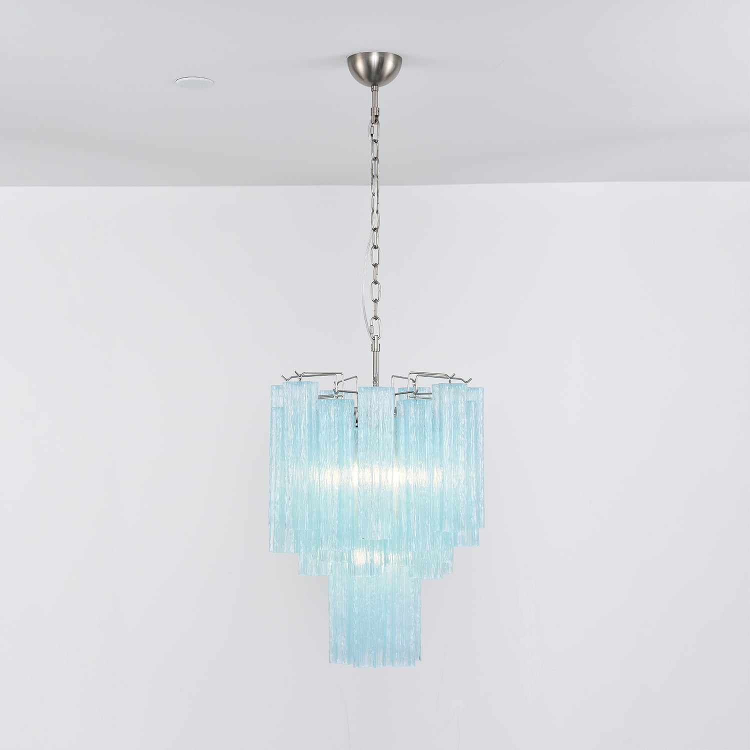 Aurora Chandelier Azzura Murano Glass Tube Coastal - Blowlighting