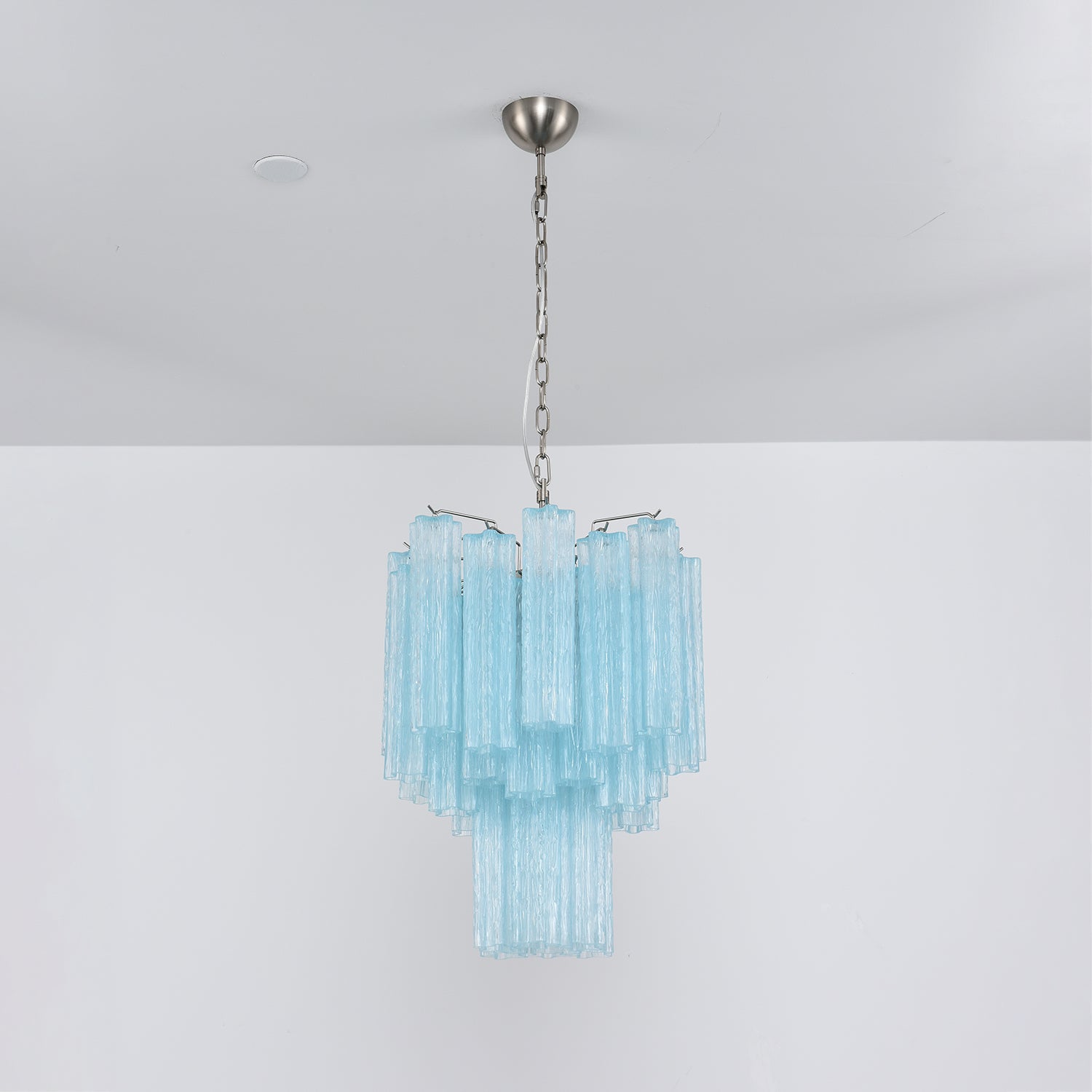 Aurora Chandelier Azzura Murano Glass Tube Coastal - Blowlighting