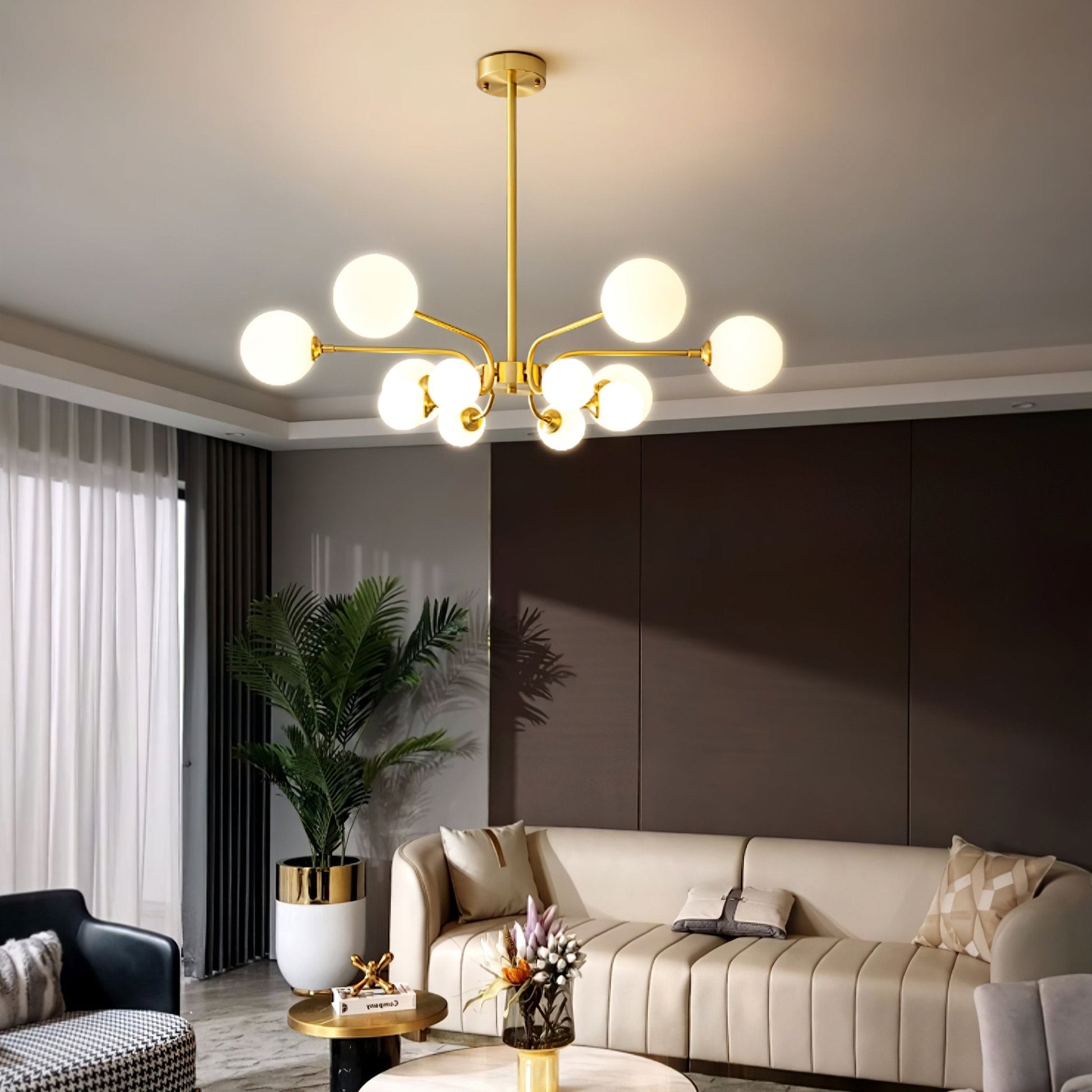 Aurora Chandelier Globe Arm Modern - Blowlighting