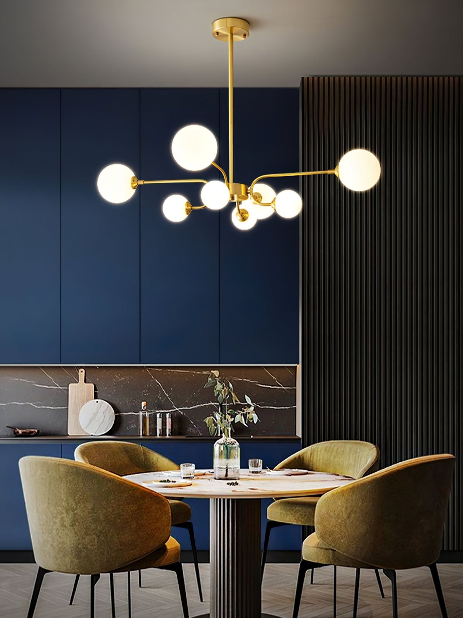 Aurora Chandelier Globe Arm Modern - Blowlighting