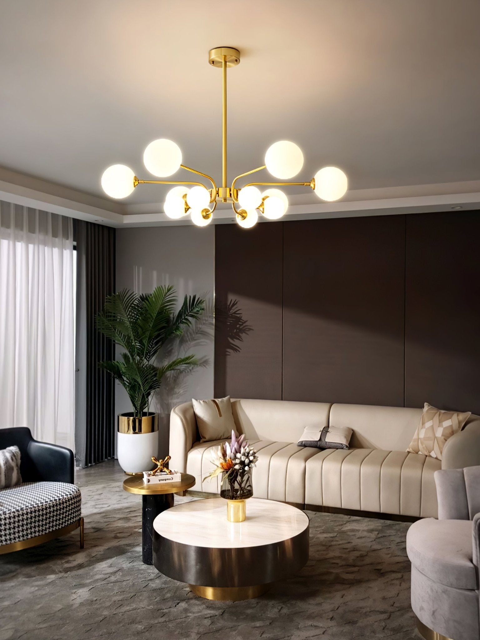 Aurora Chandelier Globe Arm Modern - Blowlighting