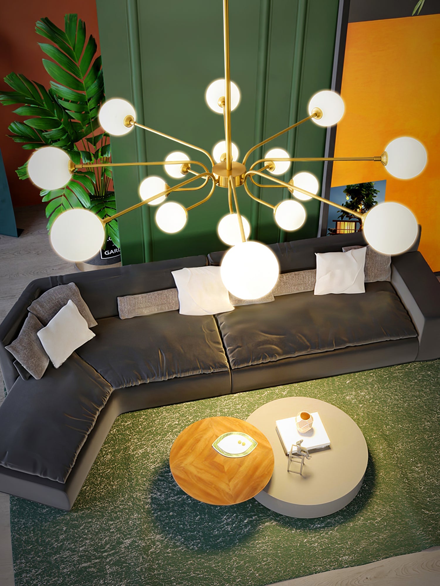 Aurora Chandelier Globe Arm Modern - Blowlighting