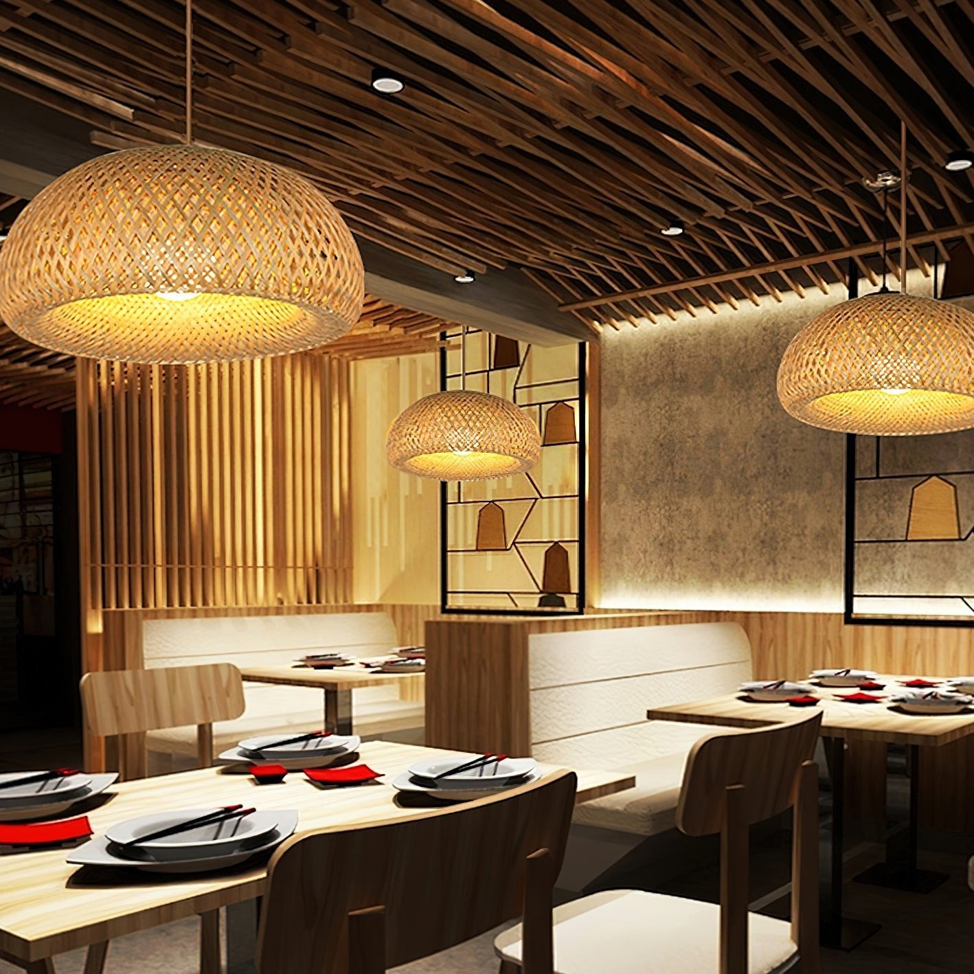 Bamboo Braided Pendant Lamp - Blowlighting