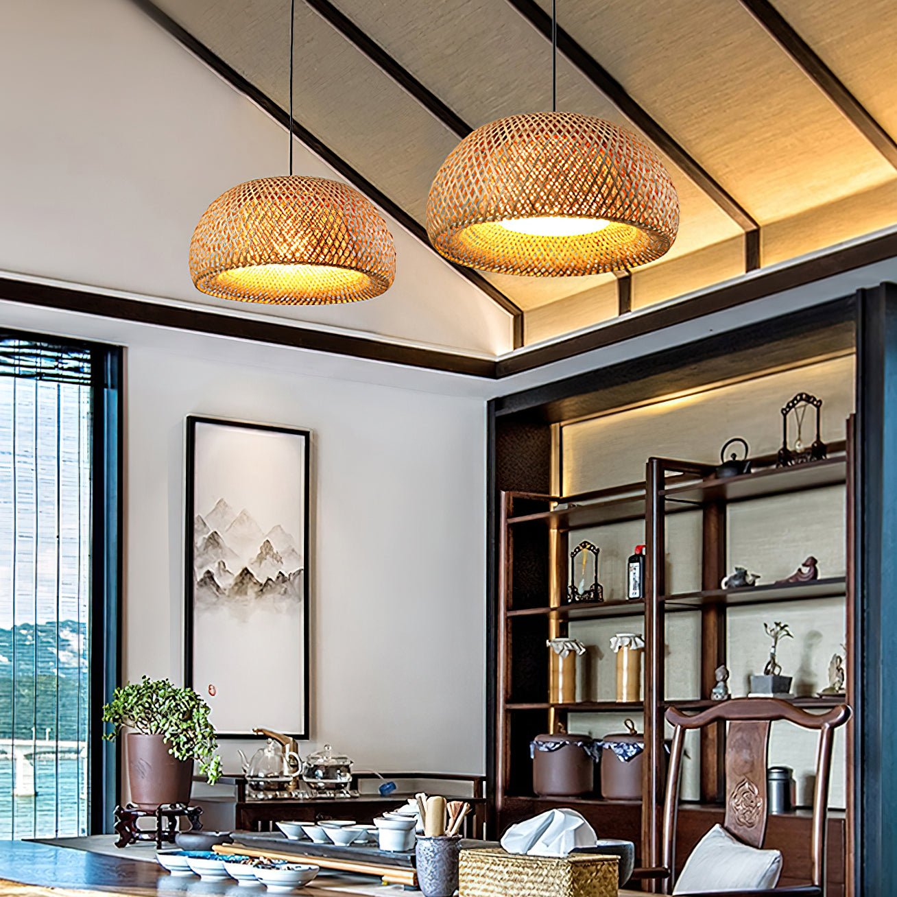 Bamboo Braided Pendant Lamp - Blowlighting