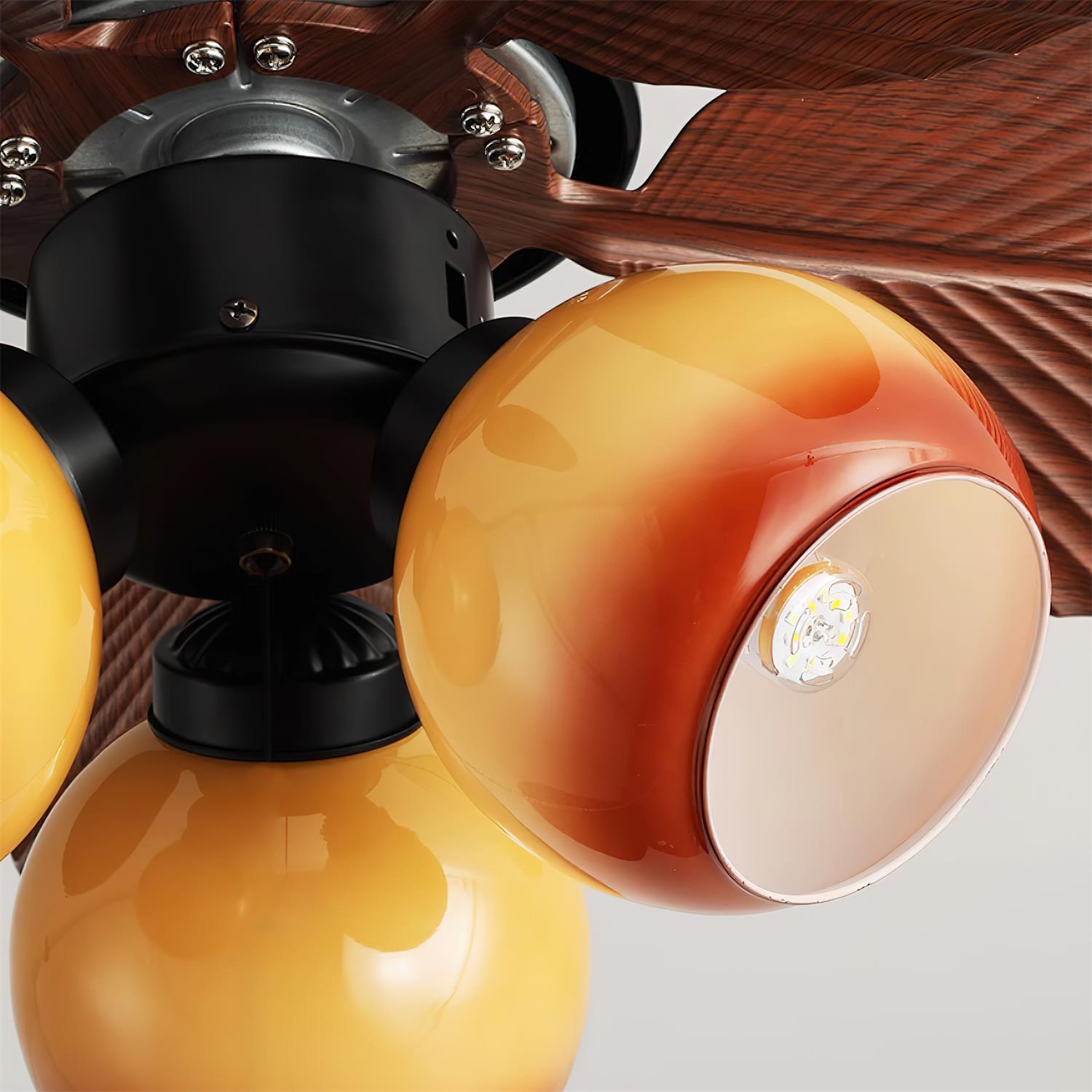 Nerina Tropical Glass Ceiling Fan Light - Blowlighting