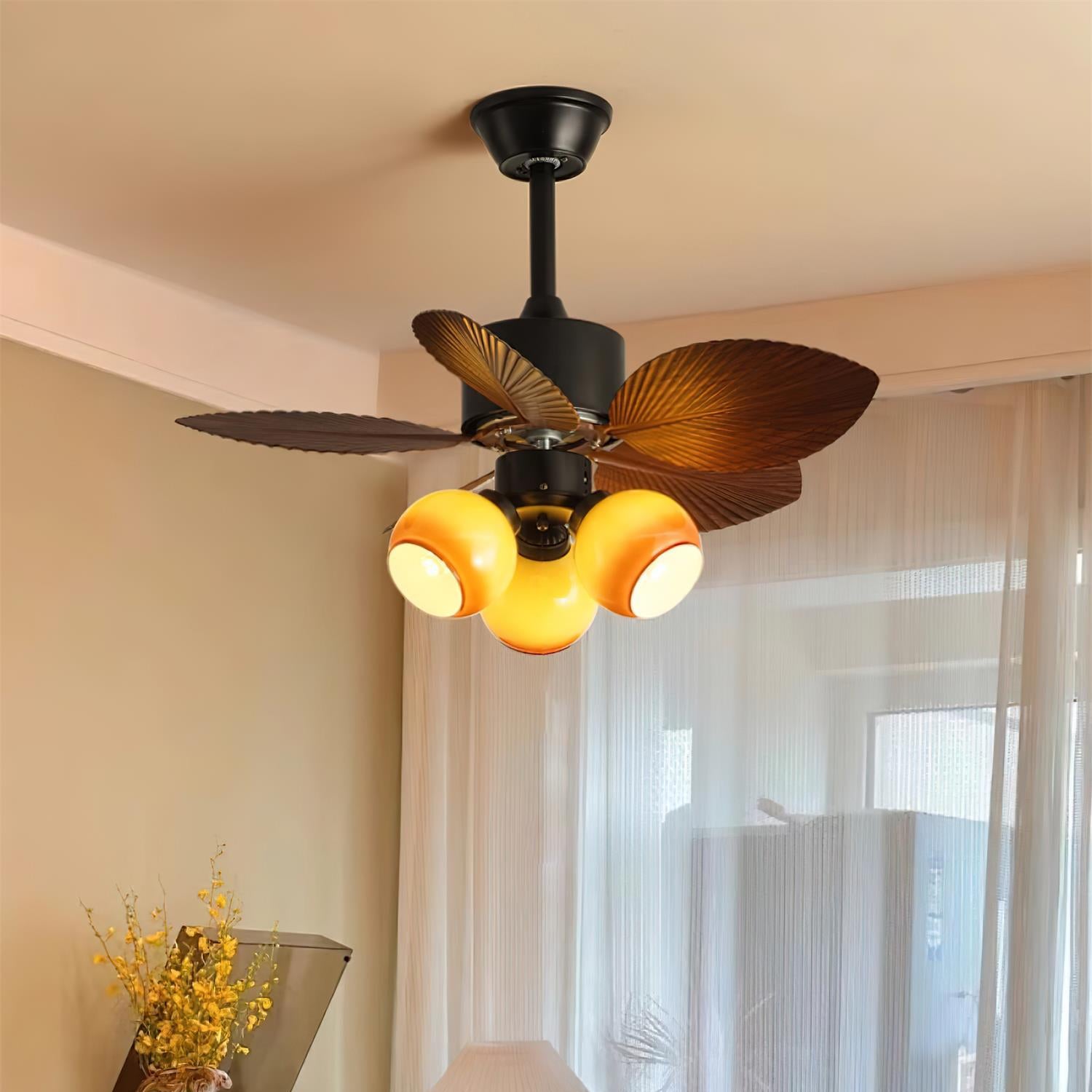 Nerina Tropical Glass Ceiling Fan Light - Blowlighting