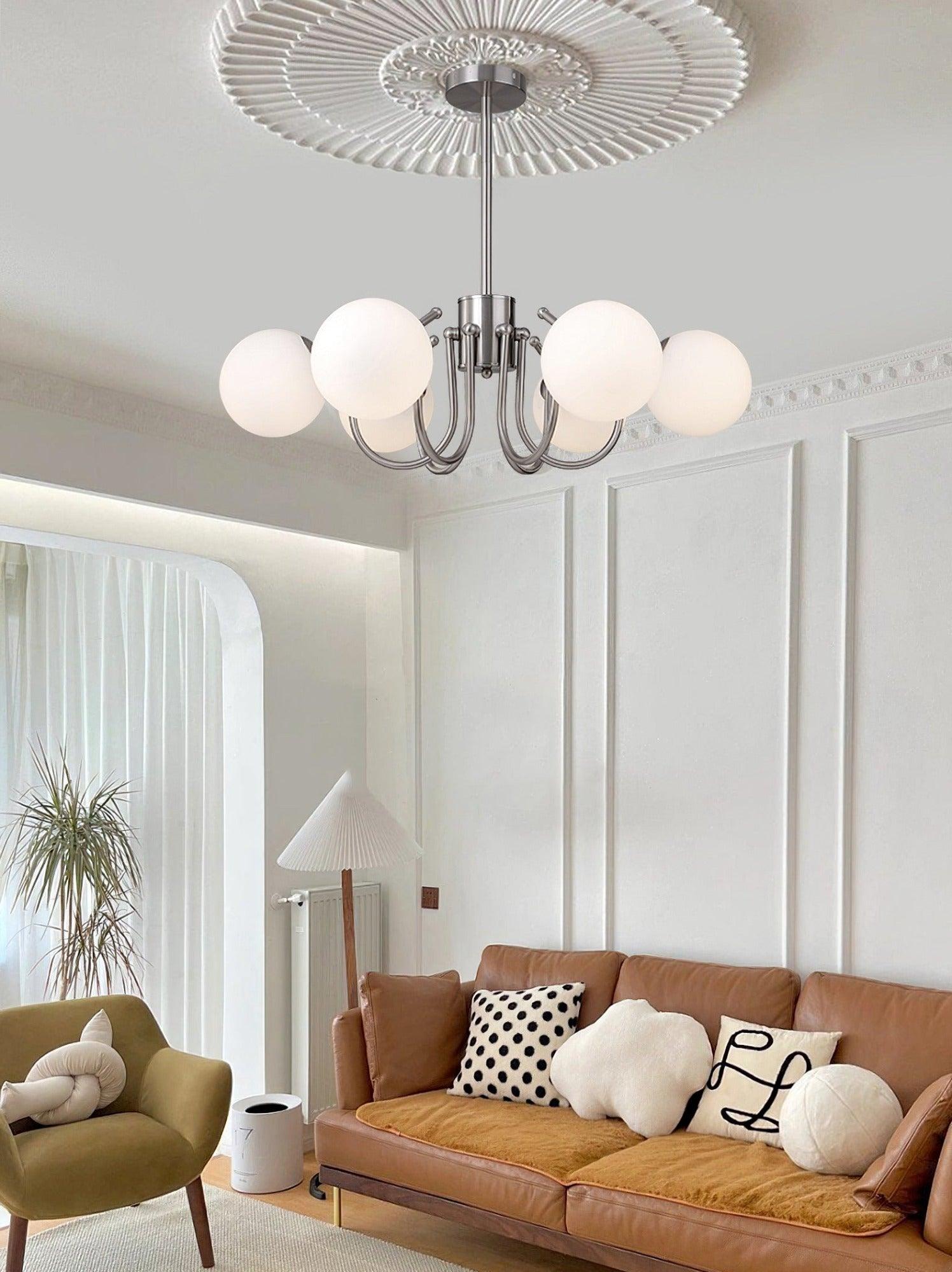 Aurora Chandelier Globe Chrome Modern - Blowlighting