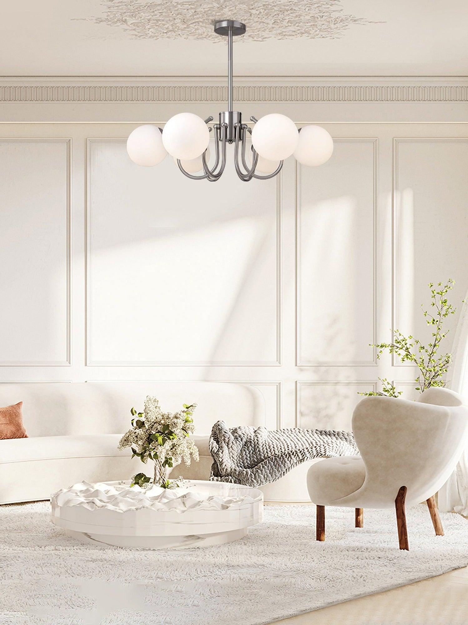 Aurora Chandelier Globe Chrome Modern - Blowlighting