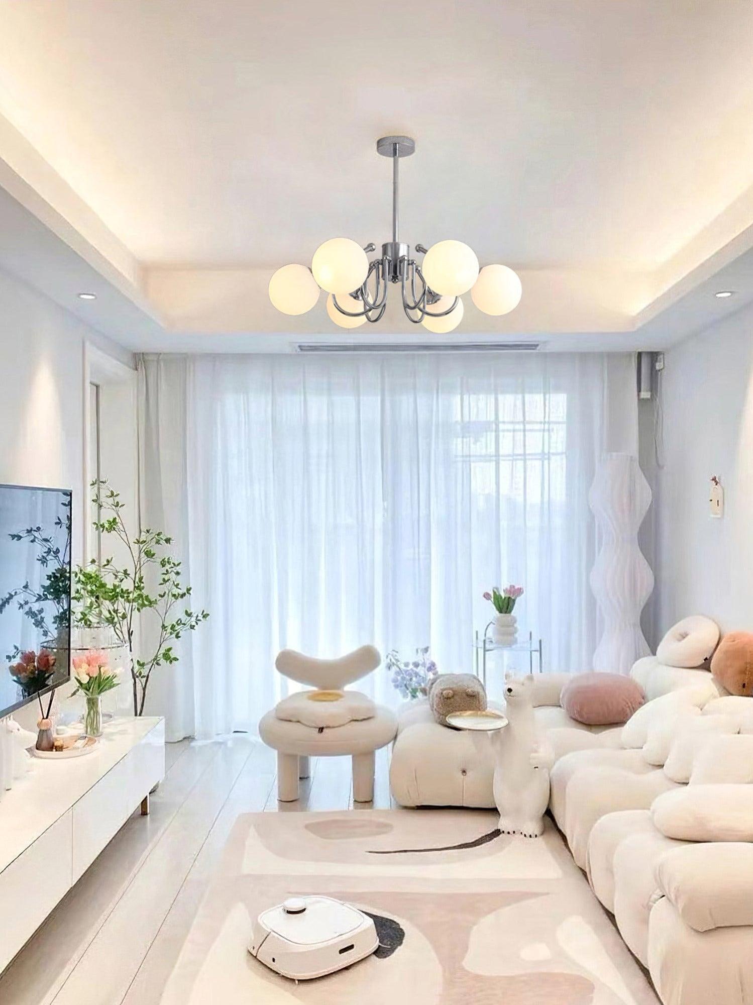 Aurora Chandelier Globe Chrome Modern - Blowlighting