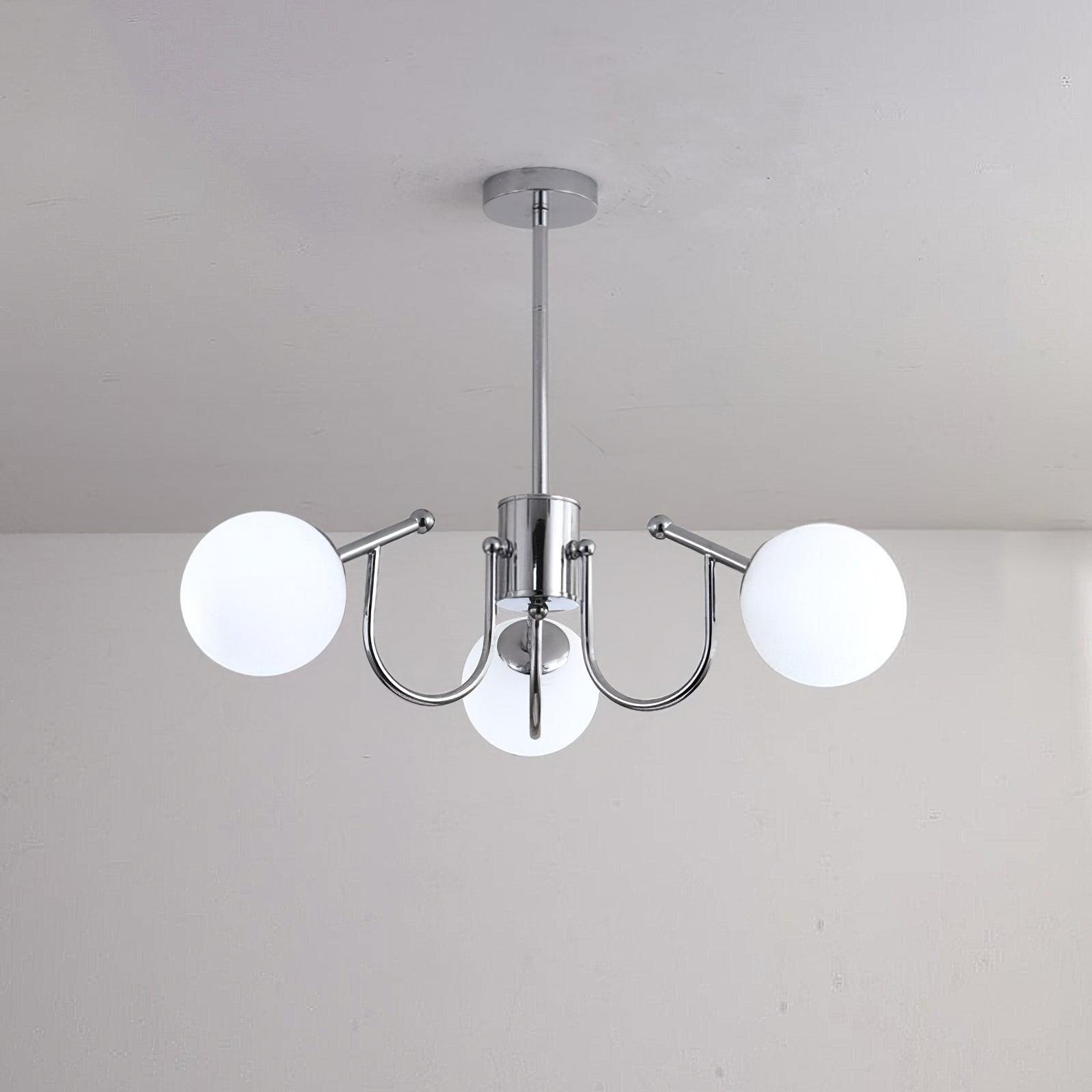 Aurora Chandelier Globe Chrome Modern - Blowlighting