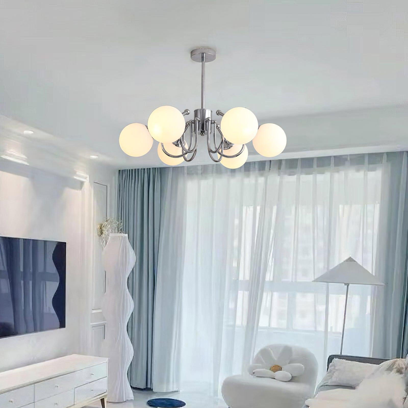 Aurora Chandelier Globe Chrome Modern - Blowlighting