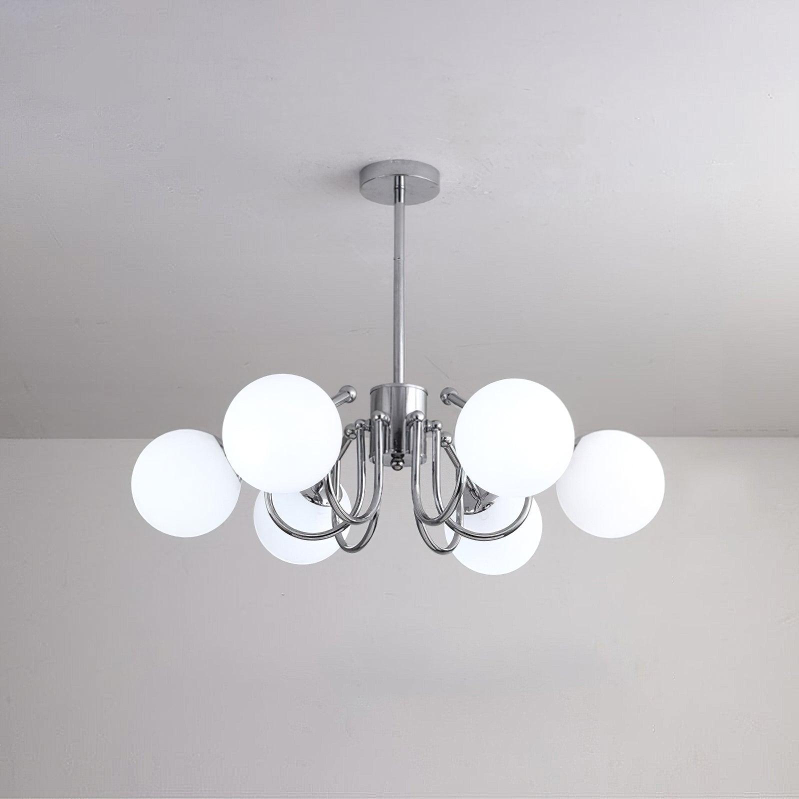Aurora Chandelier Globe Chrome Modern - Blowlighting