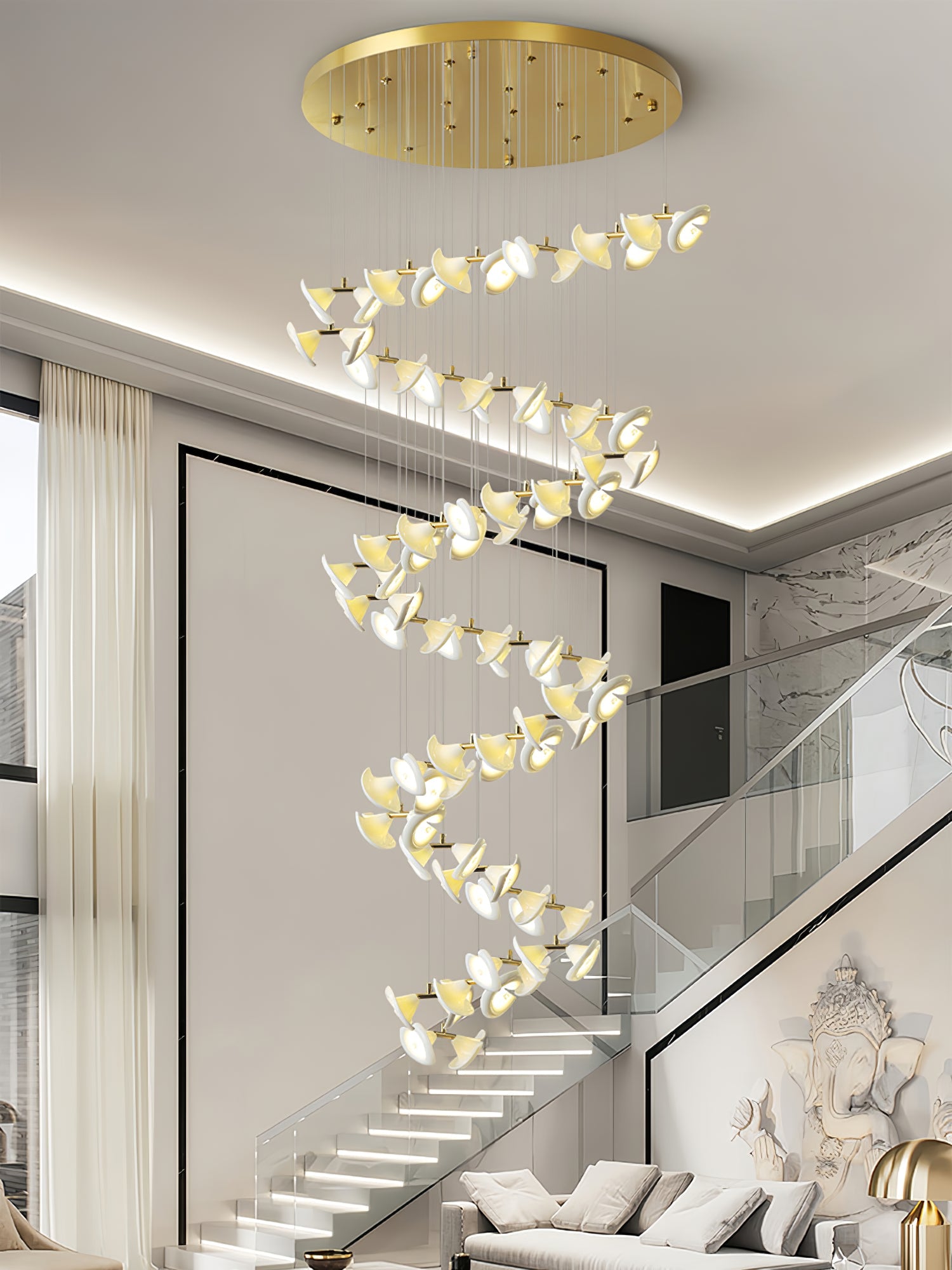 Ernoreth Art Deco Ceramic Chandelier - Blowlighting