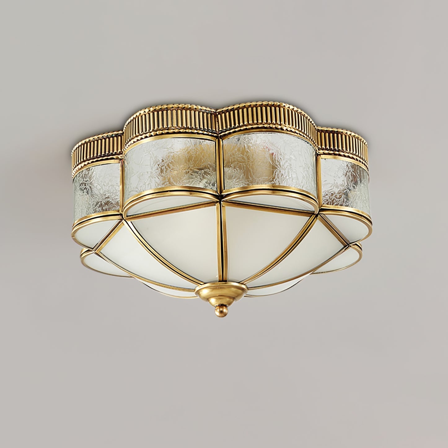 Brass Domed Flush Ceiling Lamp - Blowlighting