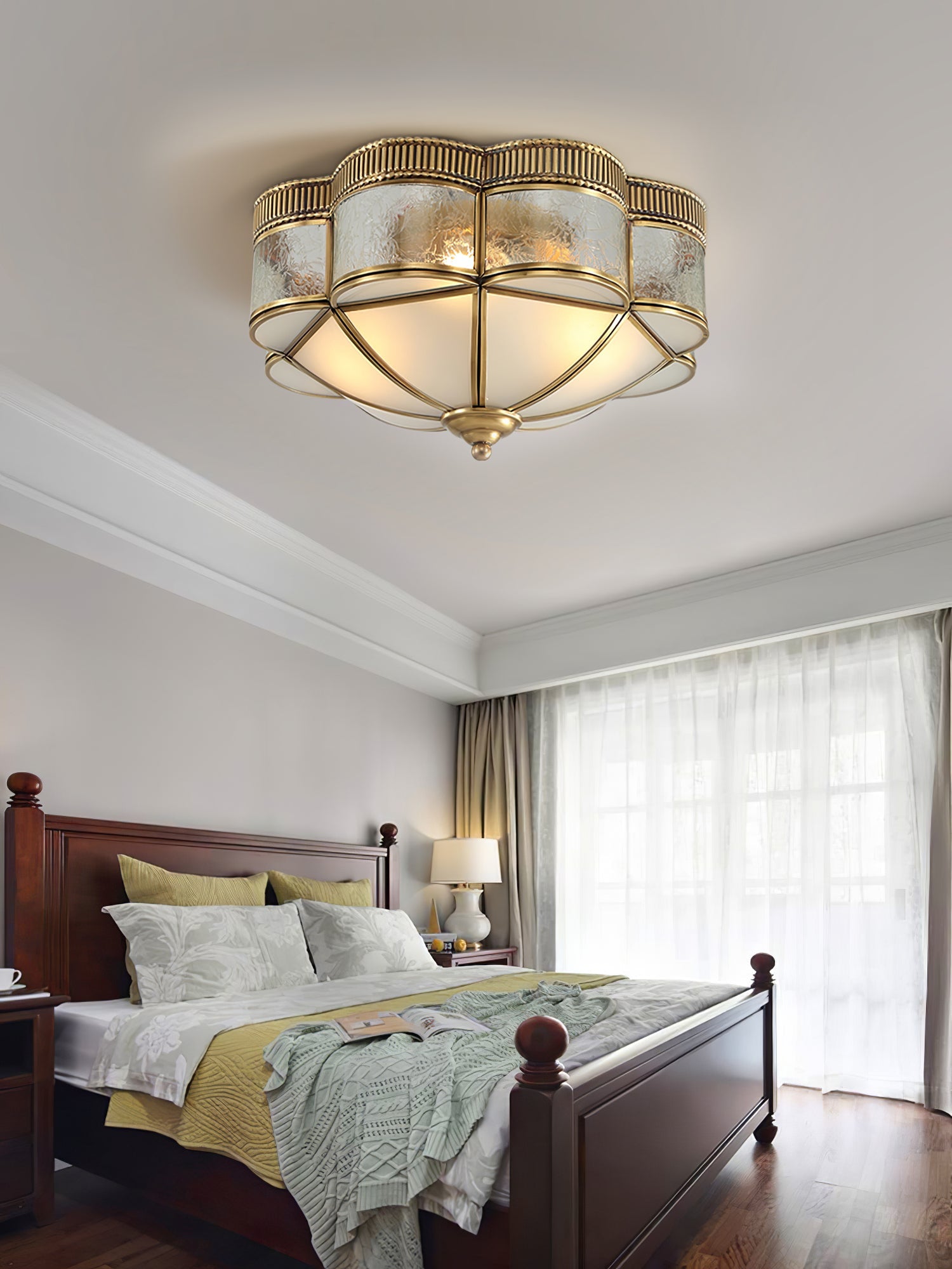 Brass Domed Flush Ceiling Lamp - Blowlighting