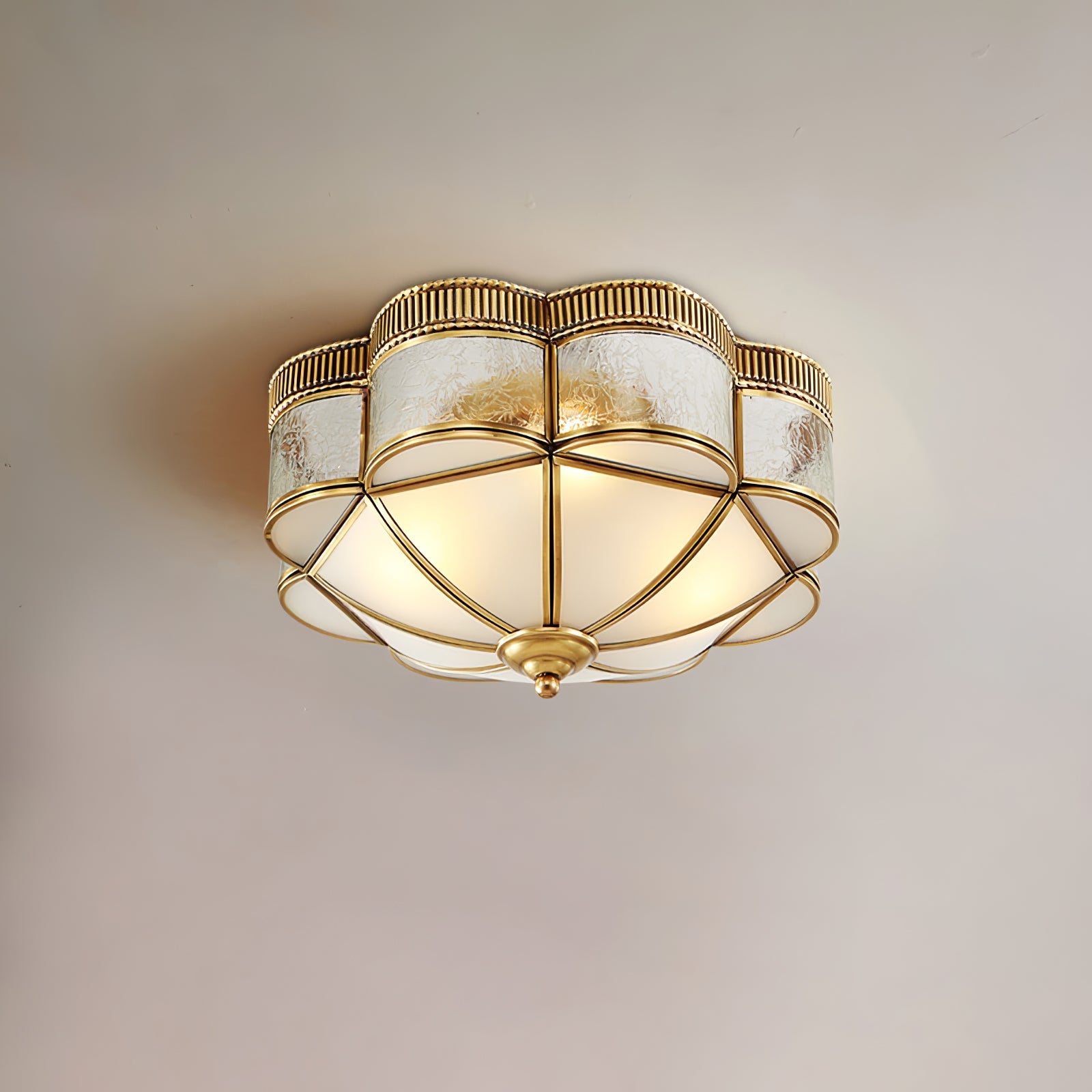 Brass Domed Flush Ceiling Lamp - Blowlighting