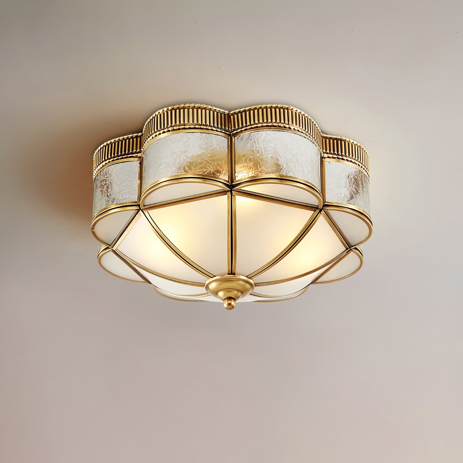 Brass Domed Flush Ceiling Lamp - Blowlighting