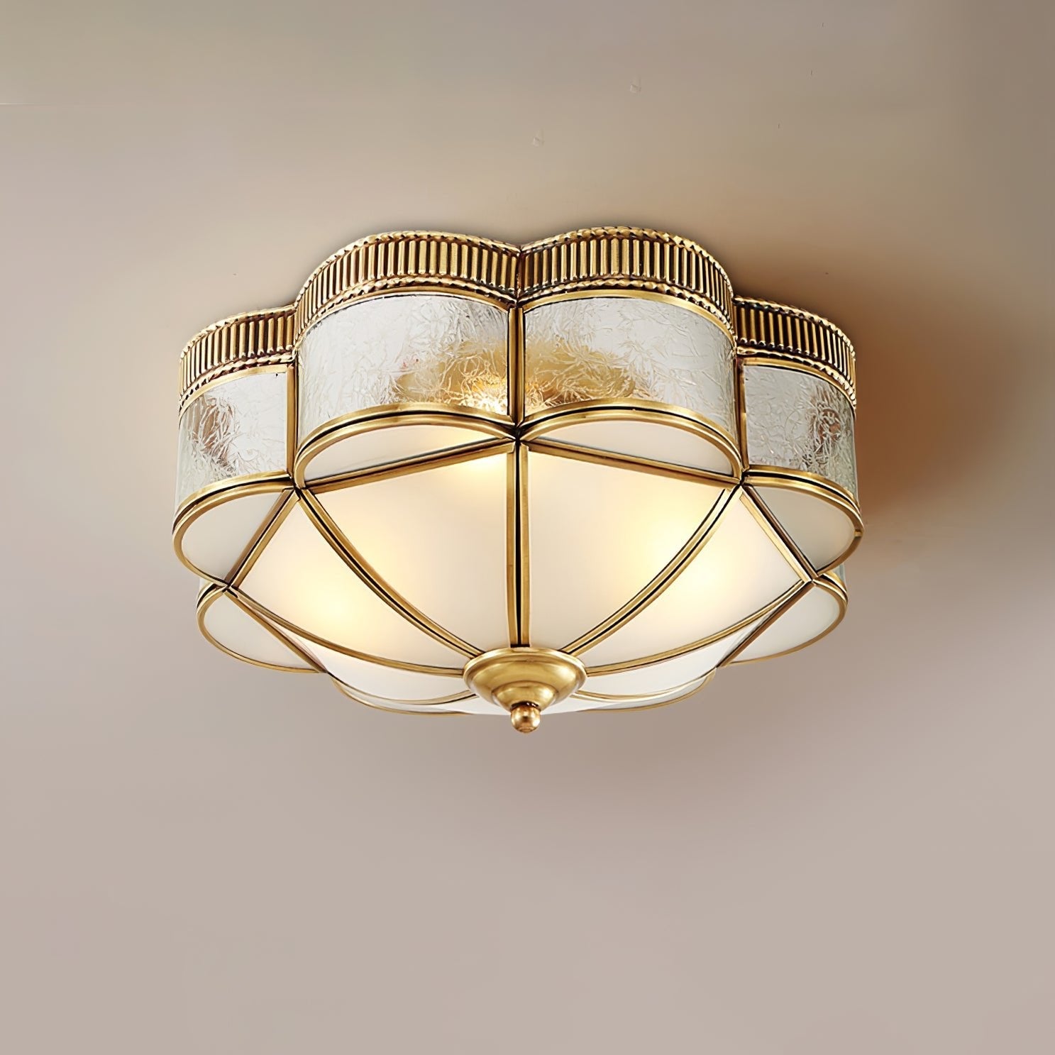 Brass Domed Flush Ceiling Lamp - Blowlighting