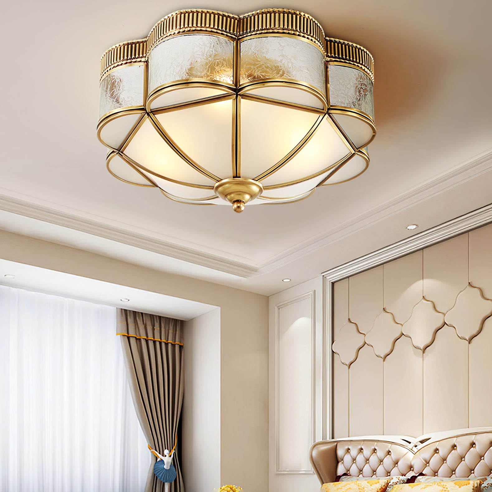 Brass Domed Flush Ceiling Lamp - Blowlighting