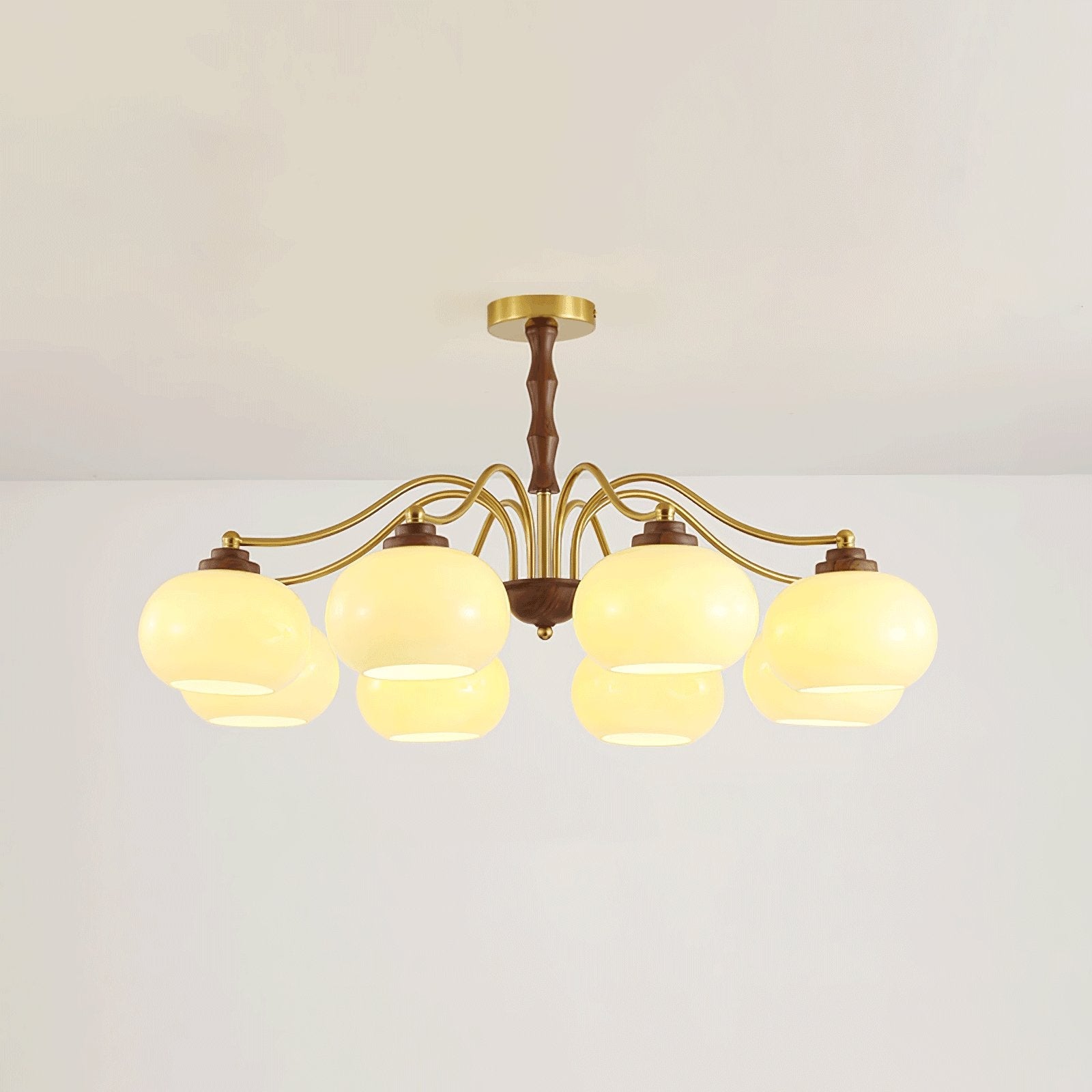 Persimmon Glass Globe Chandelier - Blowlighting