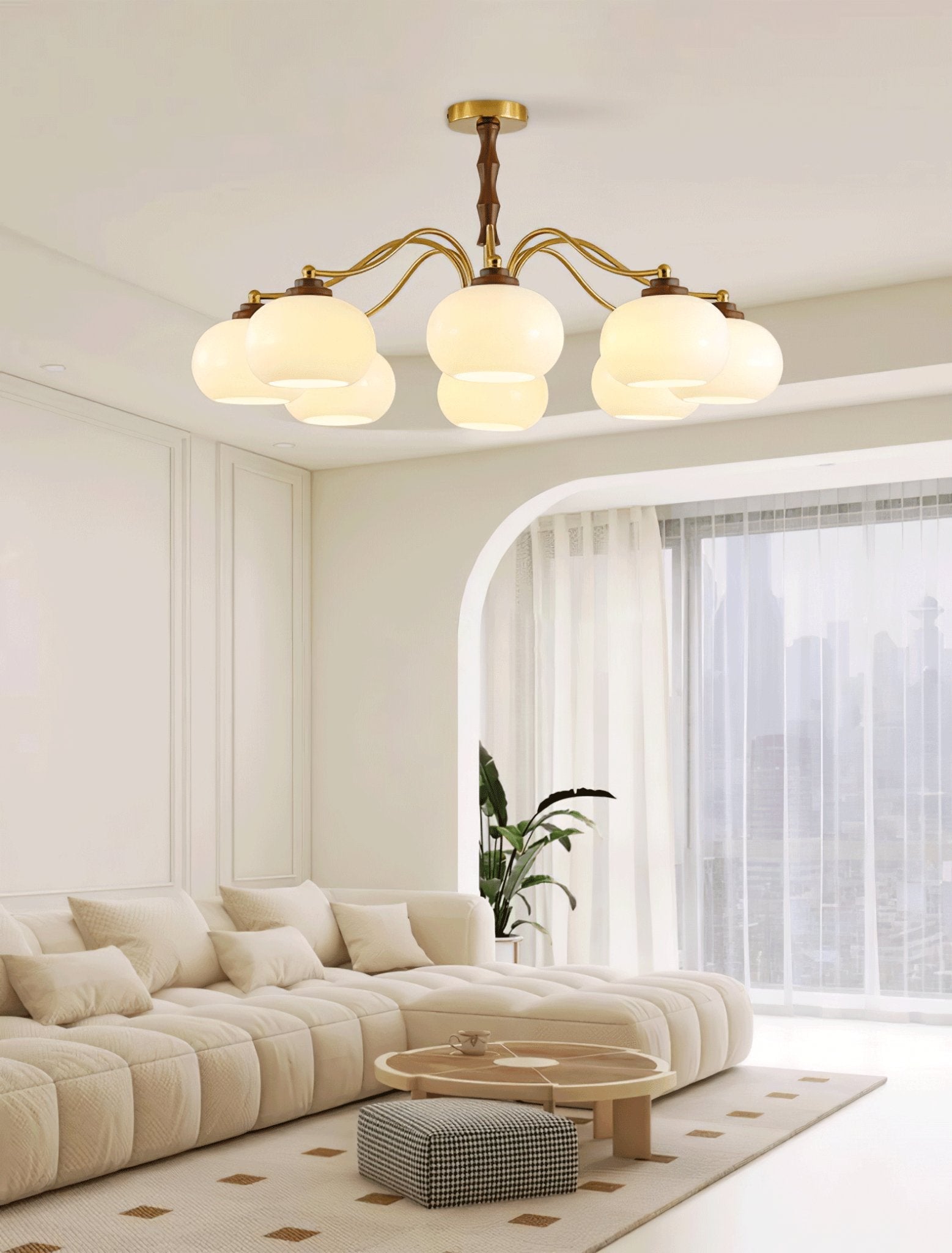 Persimmon Glass Globe Chandelier - Blowlighting