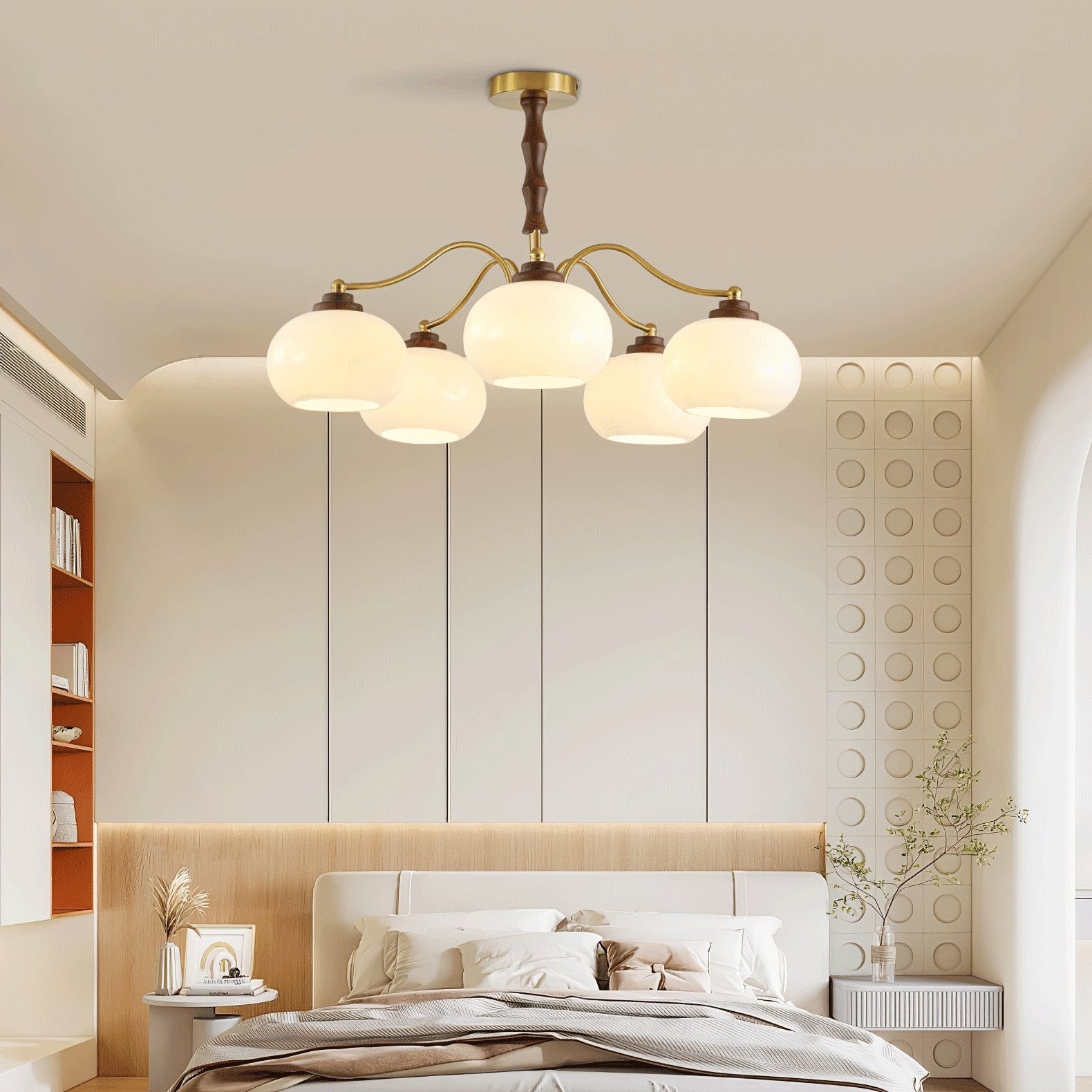 Persimmon Glass Globe Chandelier - Blowlighting