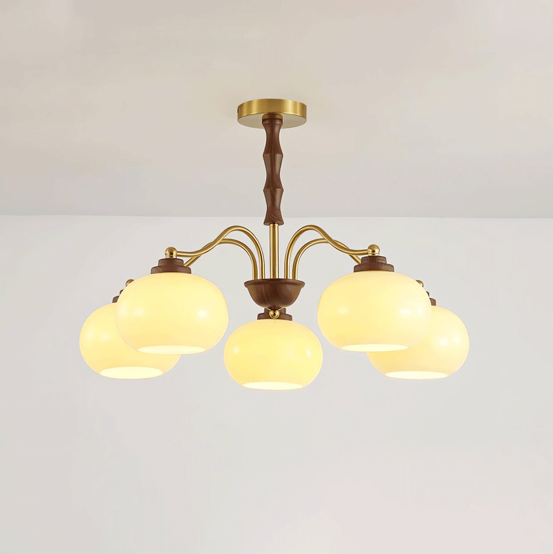 Persimmon Glass Globe Chandelier - Blowlighting