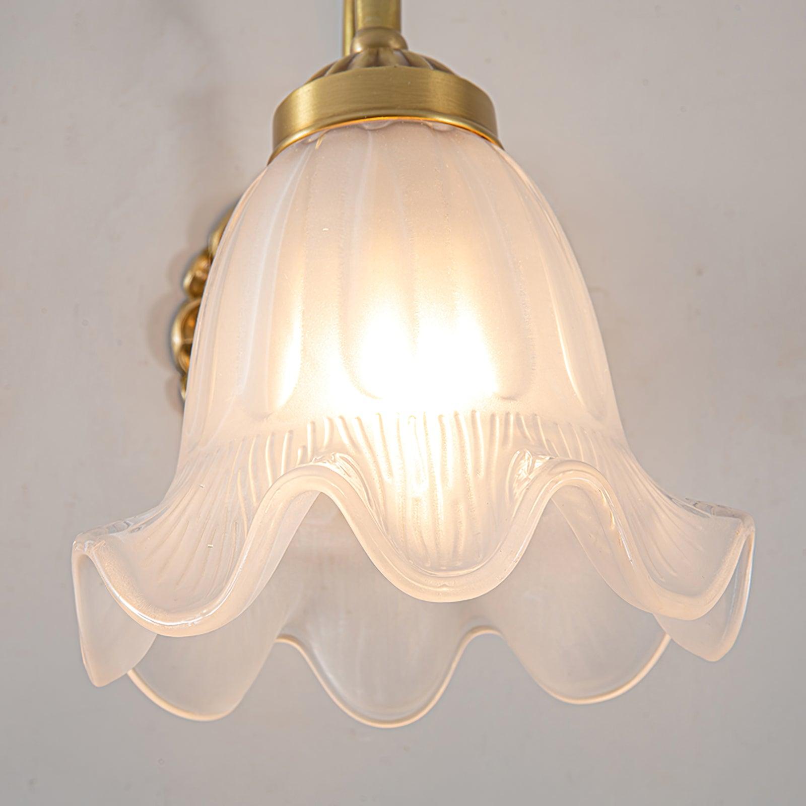 Brass Floral Glass Sconce - Blowlighting