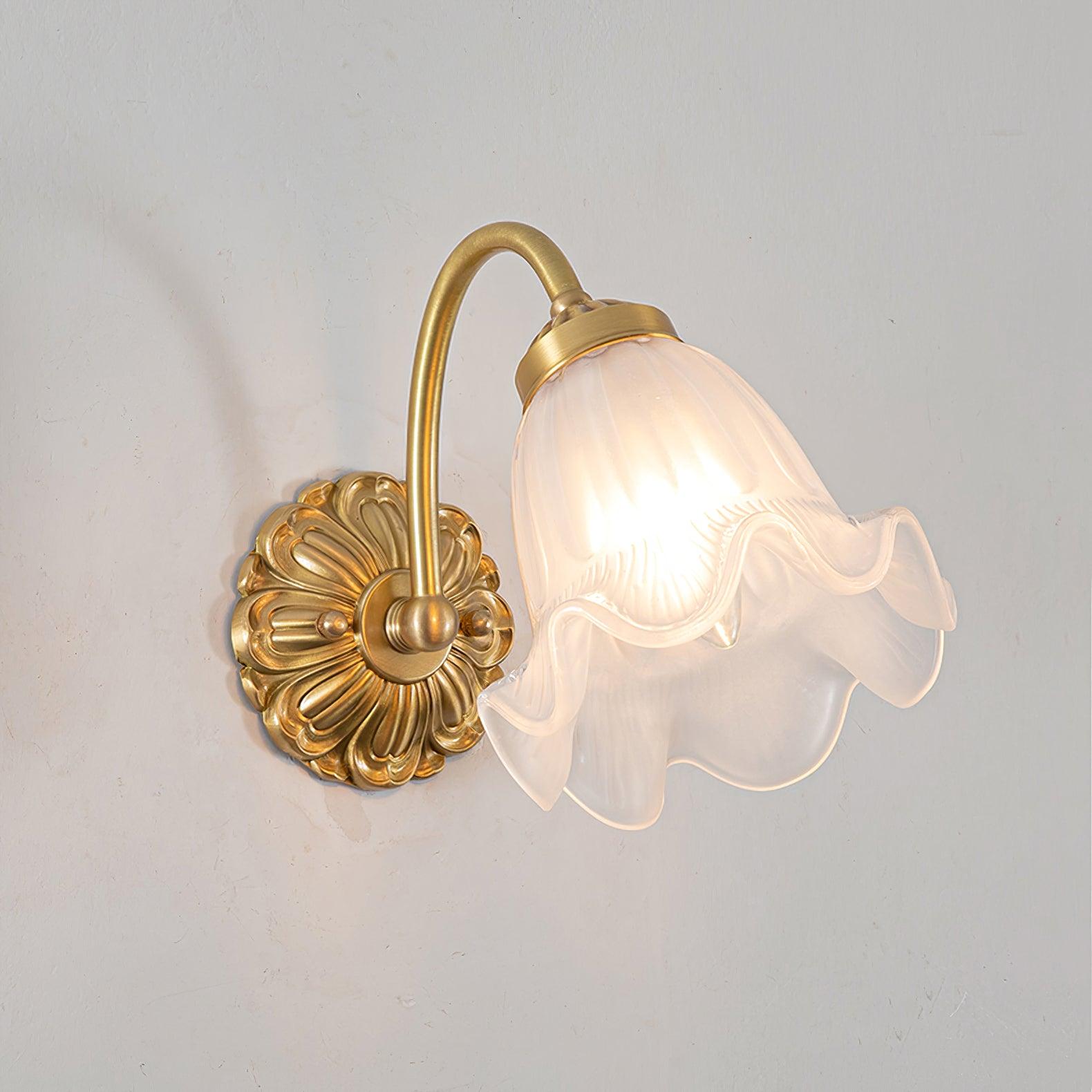 Brass Floral Glass Sconce - Blowlighting