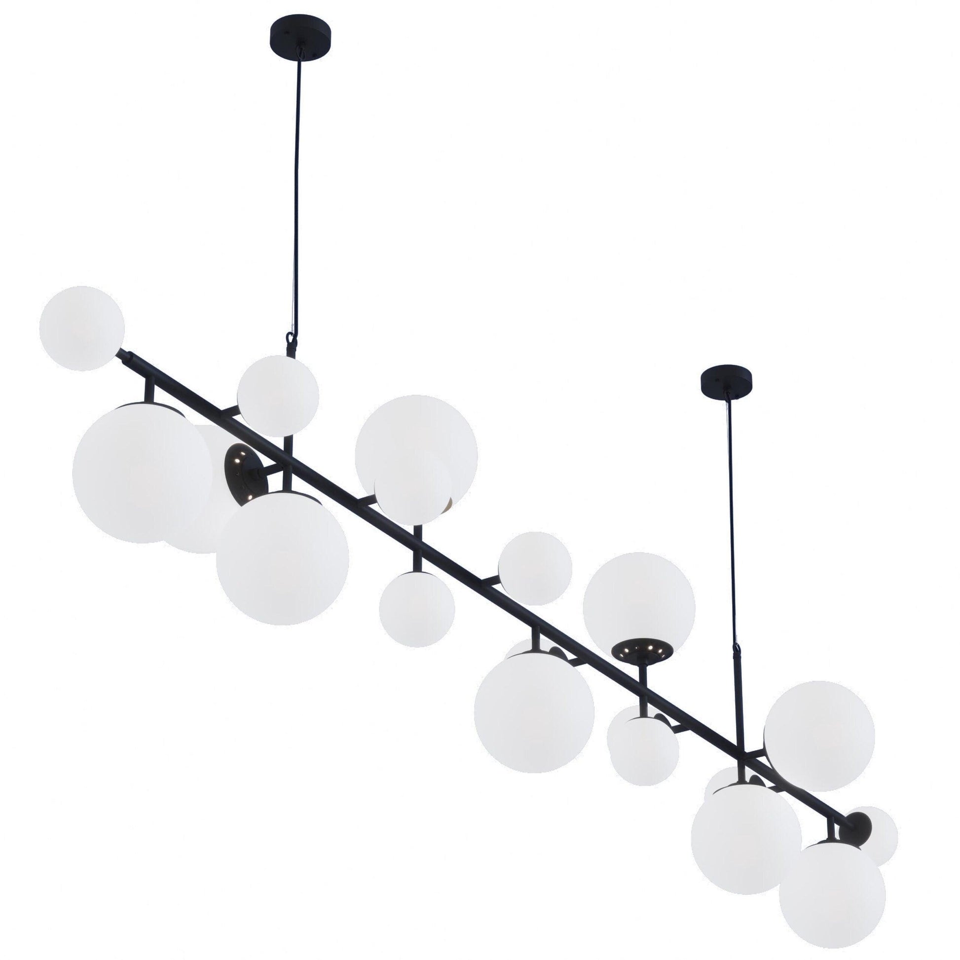 Brass Glass Globe Chandelier - Blowlighting