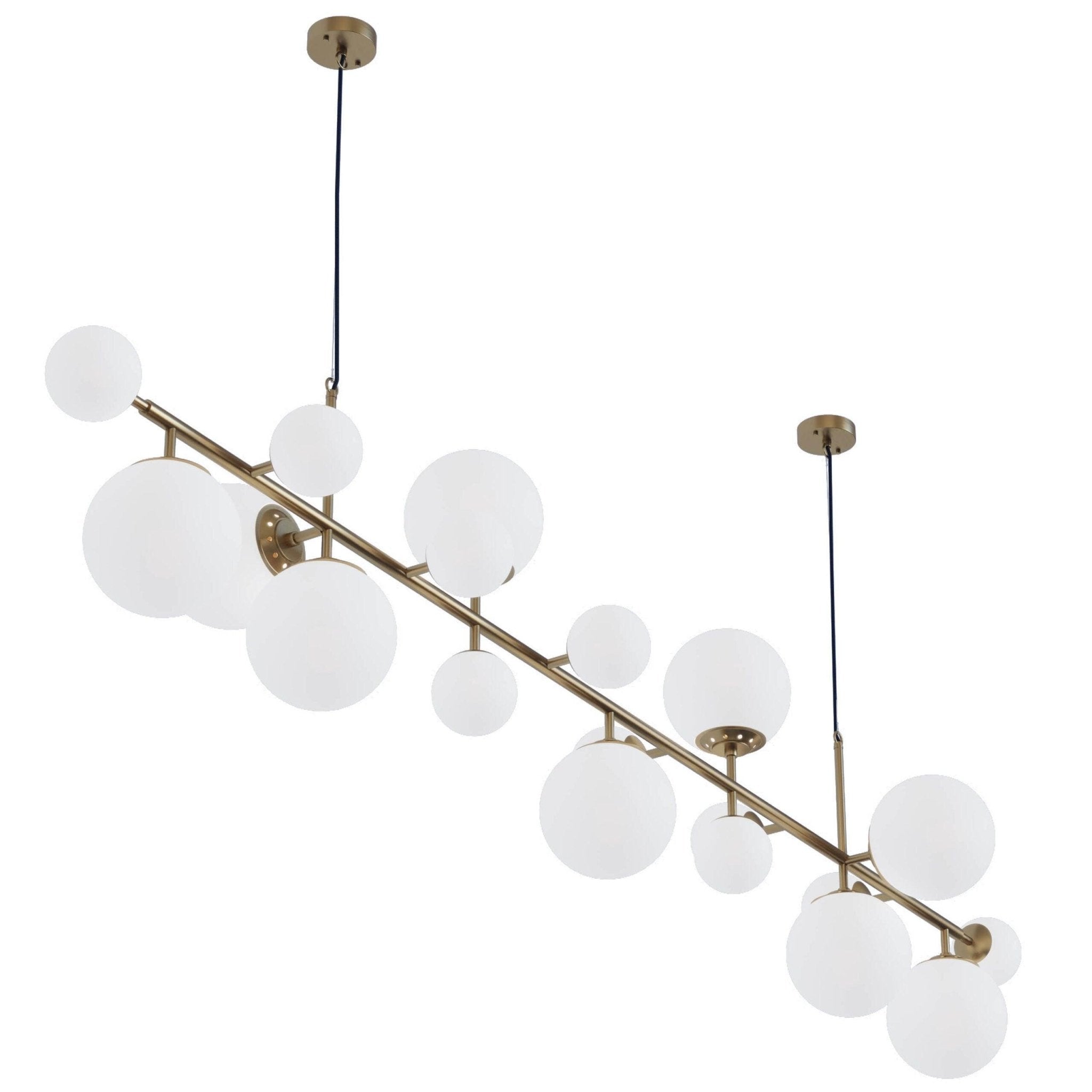 Brass Glass Globe Chandelier - Blowlighting