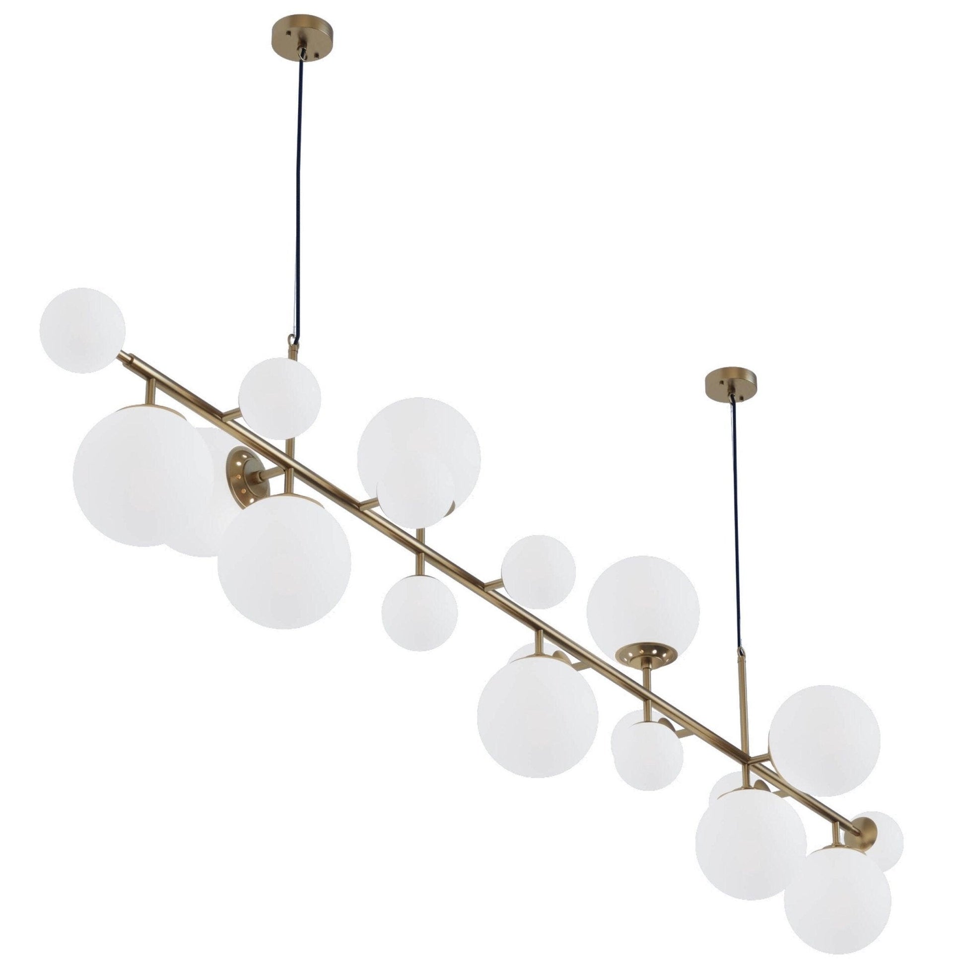 Brass Glass Globe Chandelier - Blowlighting