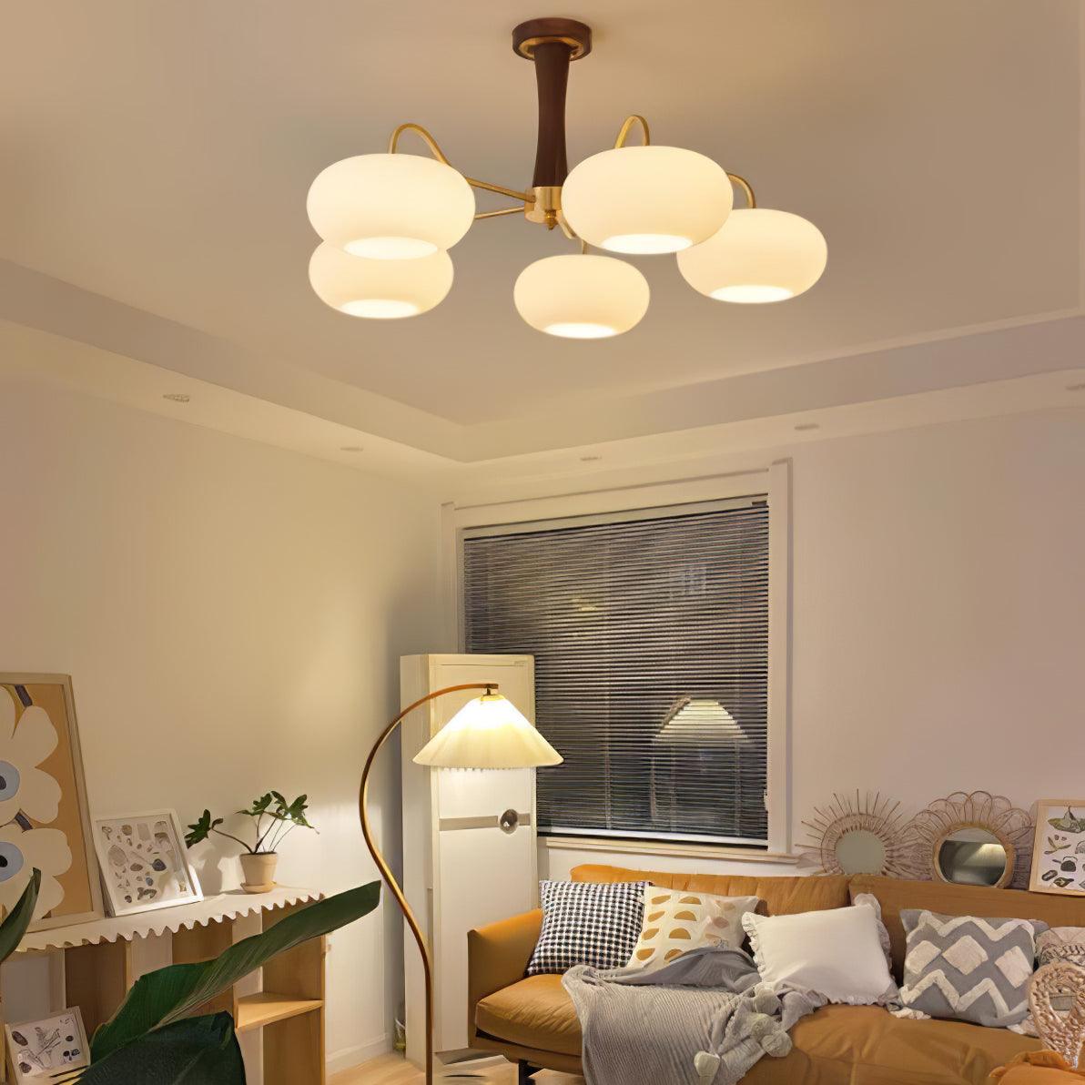 Brass Wooden Persimmon Chandelier - Blowlighting