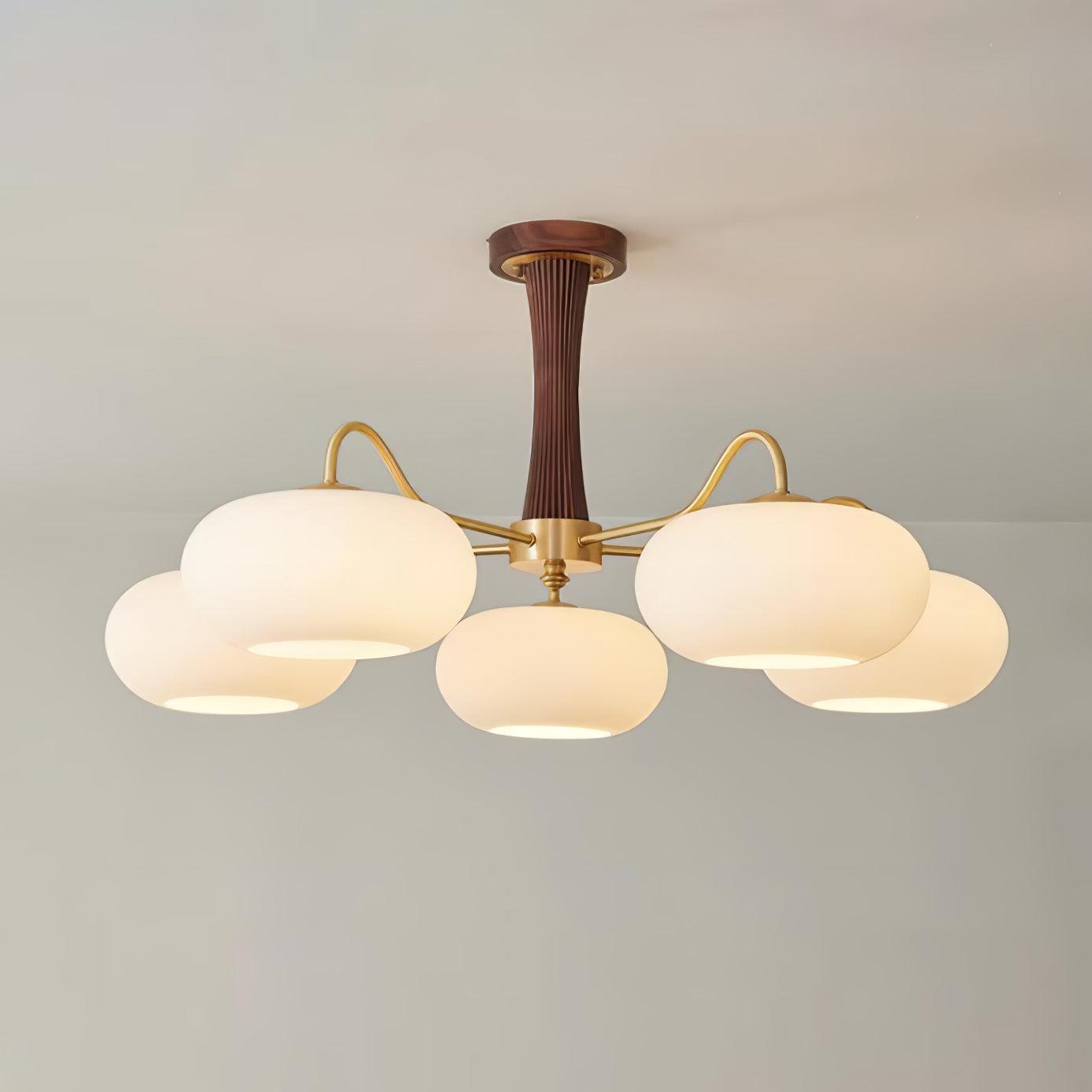 Brass Wooden Persimmon Chandelier - Blowlighting