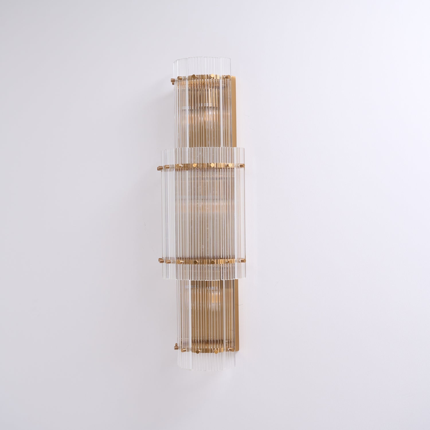Aurora Wall Light Layered Glass Rods Copper Modern Vertical - Blowlighting