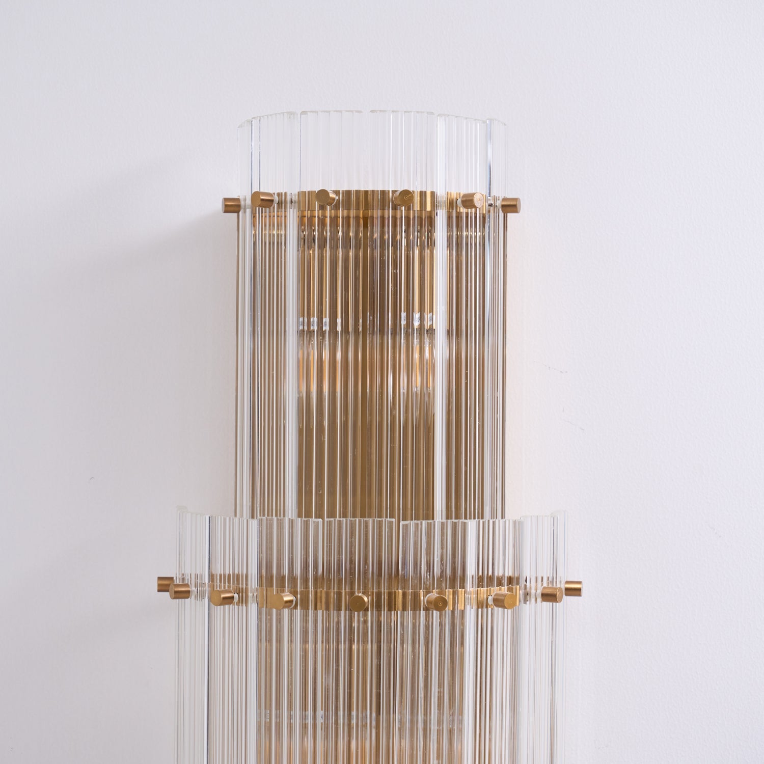 Aurora Wall Light Layered Glass Rods Copper Modern Vertical - Blowlighting