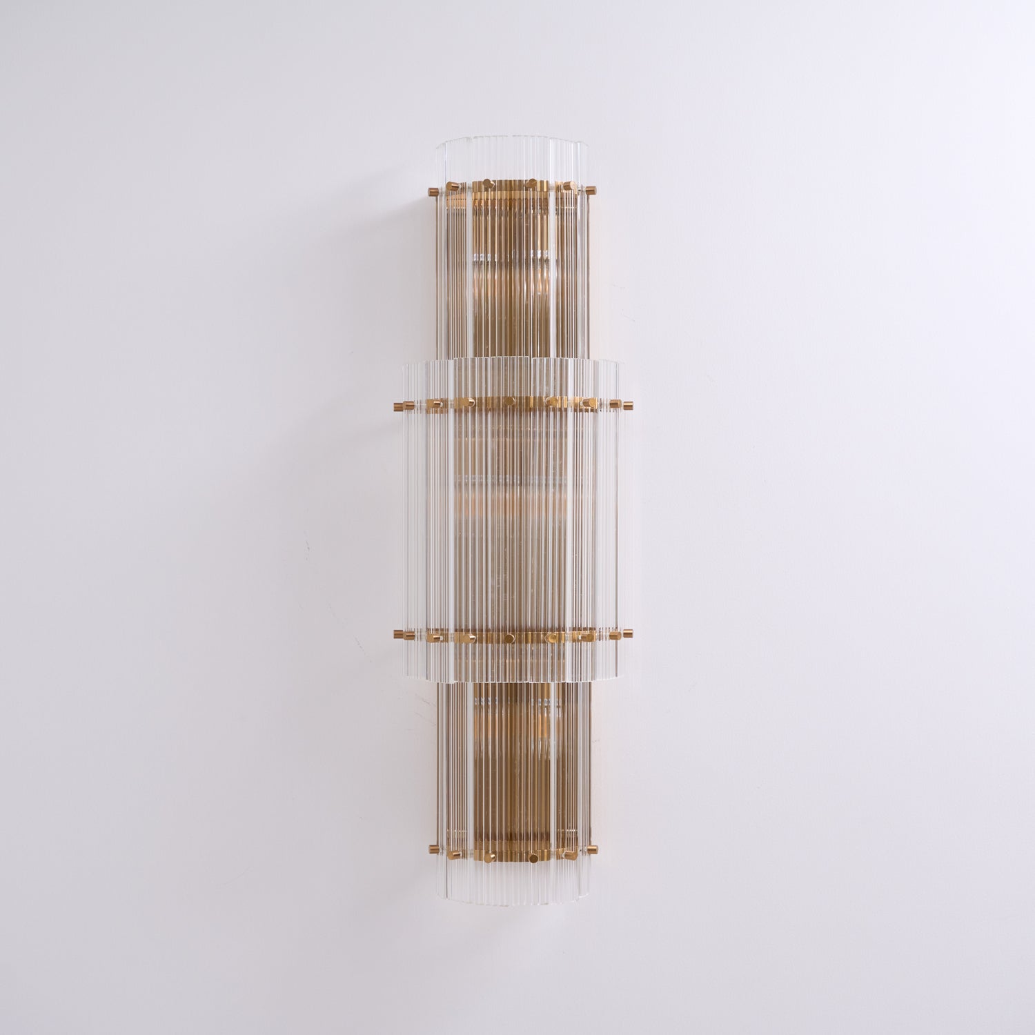 Aurora Wall Light Layered Glass Rods Copper Modern Vertical - Blowlighting