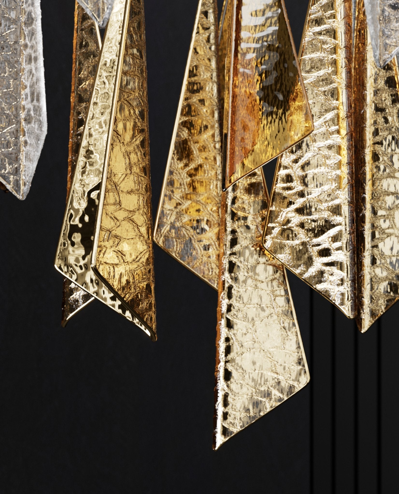 Nyvinia Glass Feather-Shape Chandelier - Blowlighting