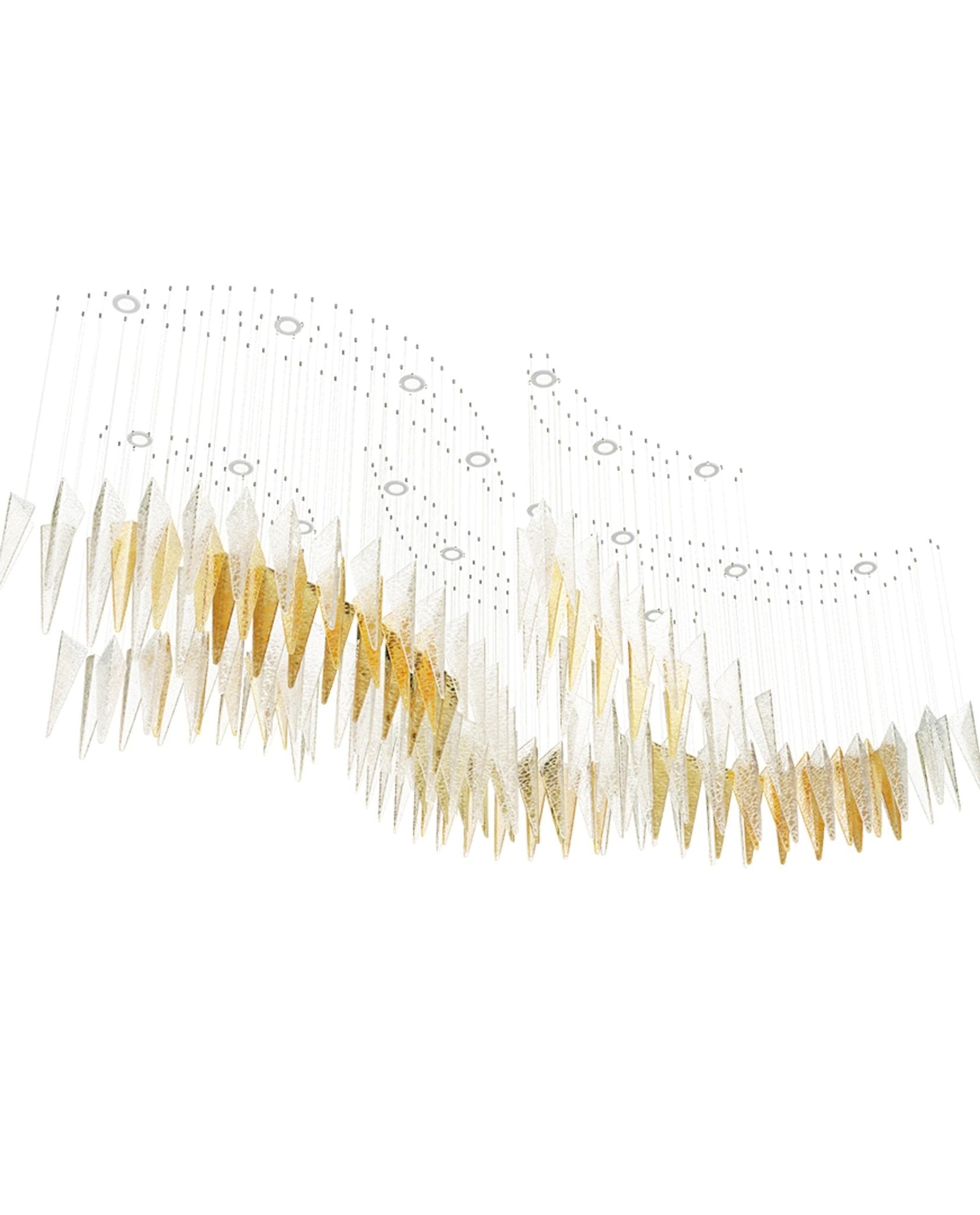 Nyvinia Glass Feather-Shape Chandelier - Blowlighting