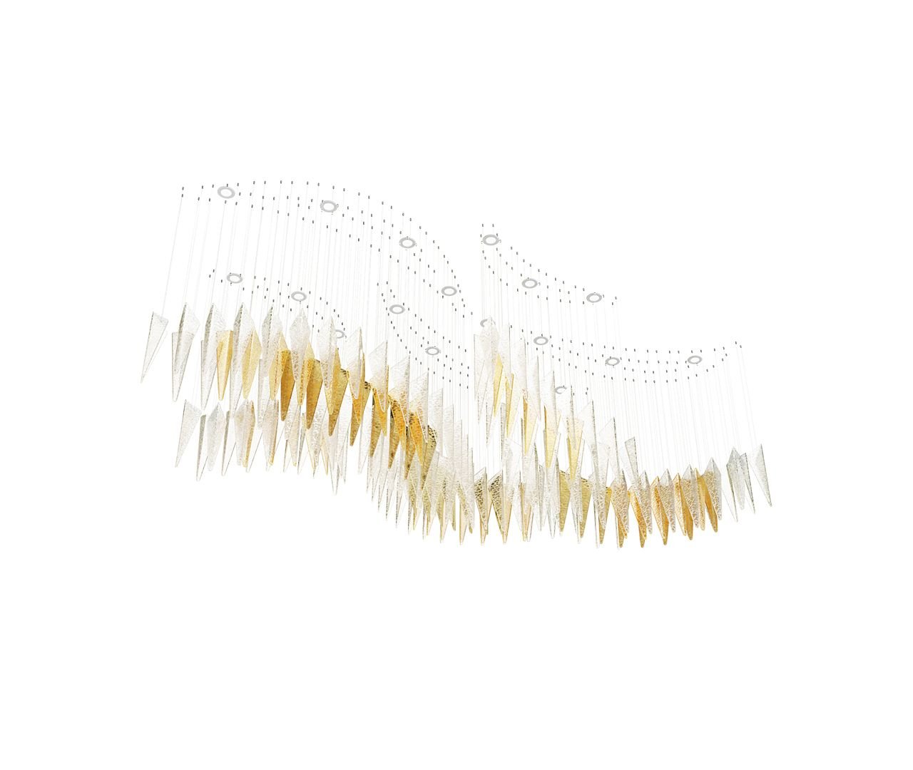 Nyvinia Glass Feather-Shape Chandelier - Blowlighting