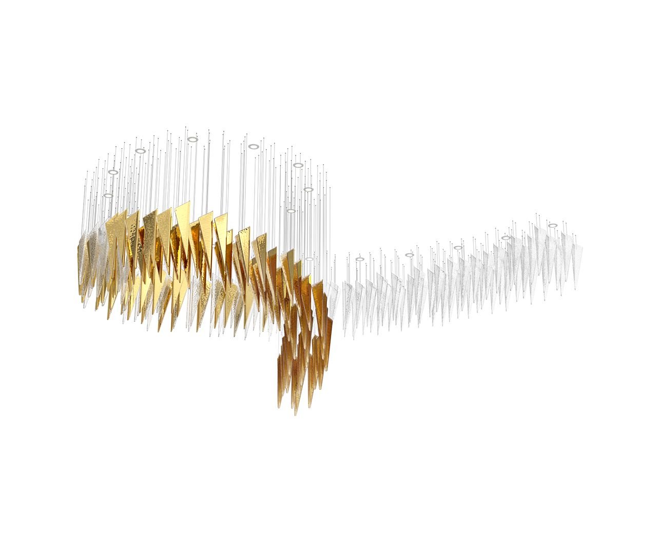 Nyvinia Glass Feather-Shape Chandelier - Blowlighting